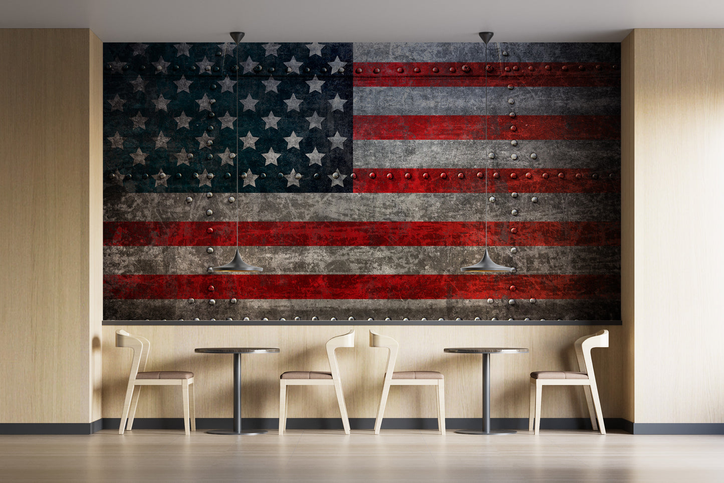 Rustic Steel American Flag Wallpaper