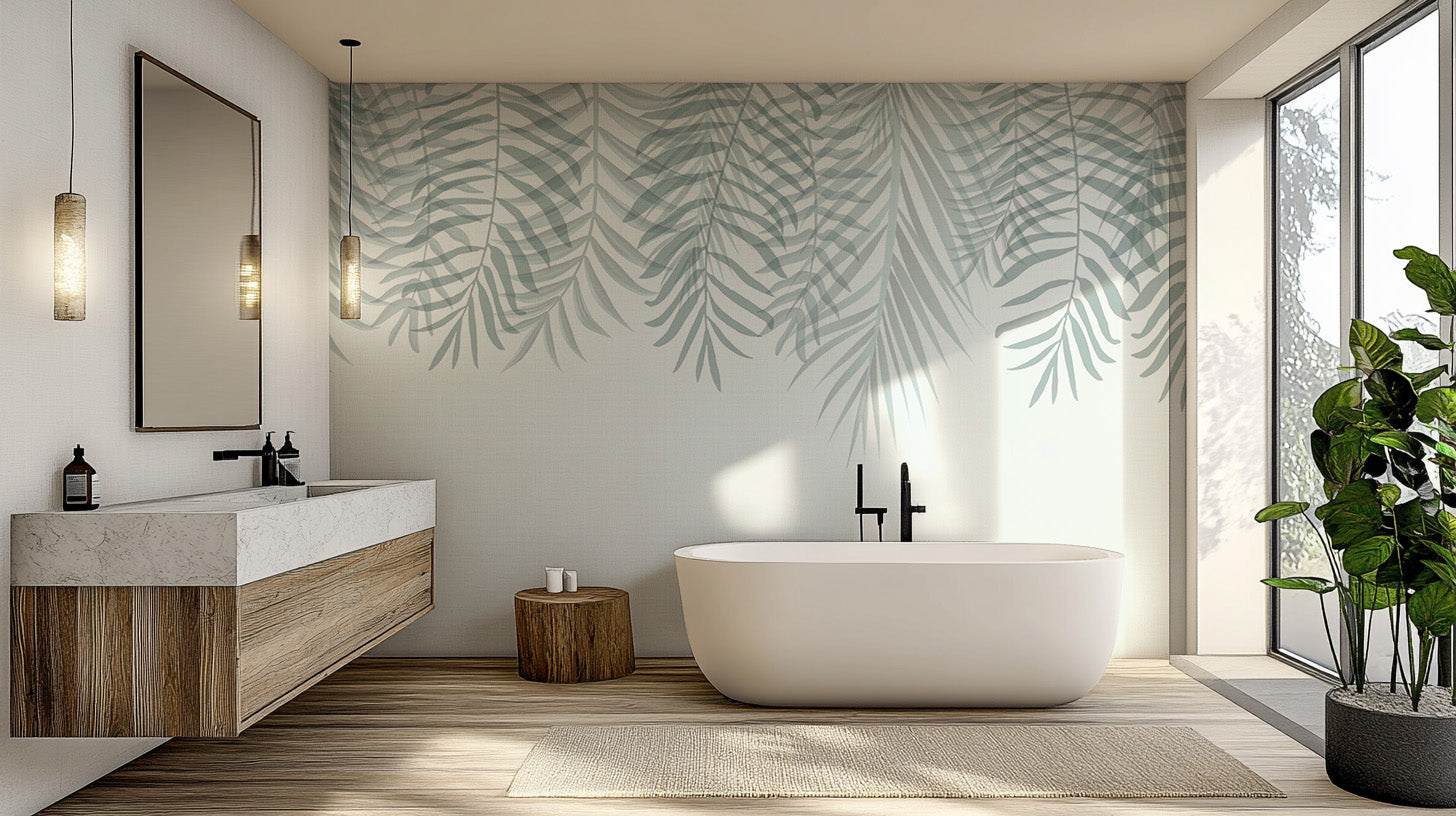 Arctic Palm Whisper Wallpaper Mural modern vibe