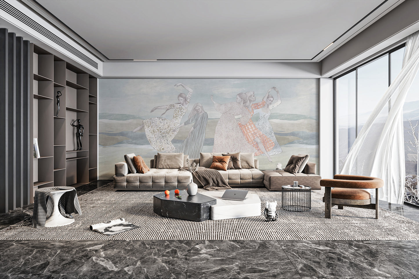 Elegant balletic bliss mural for rooms