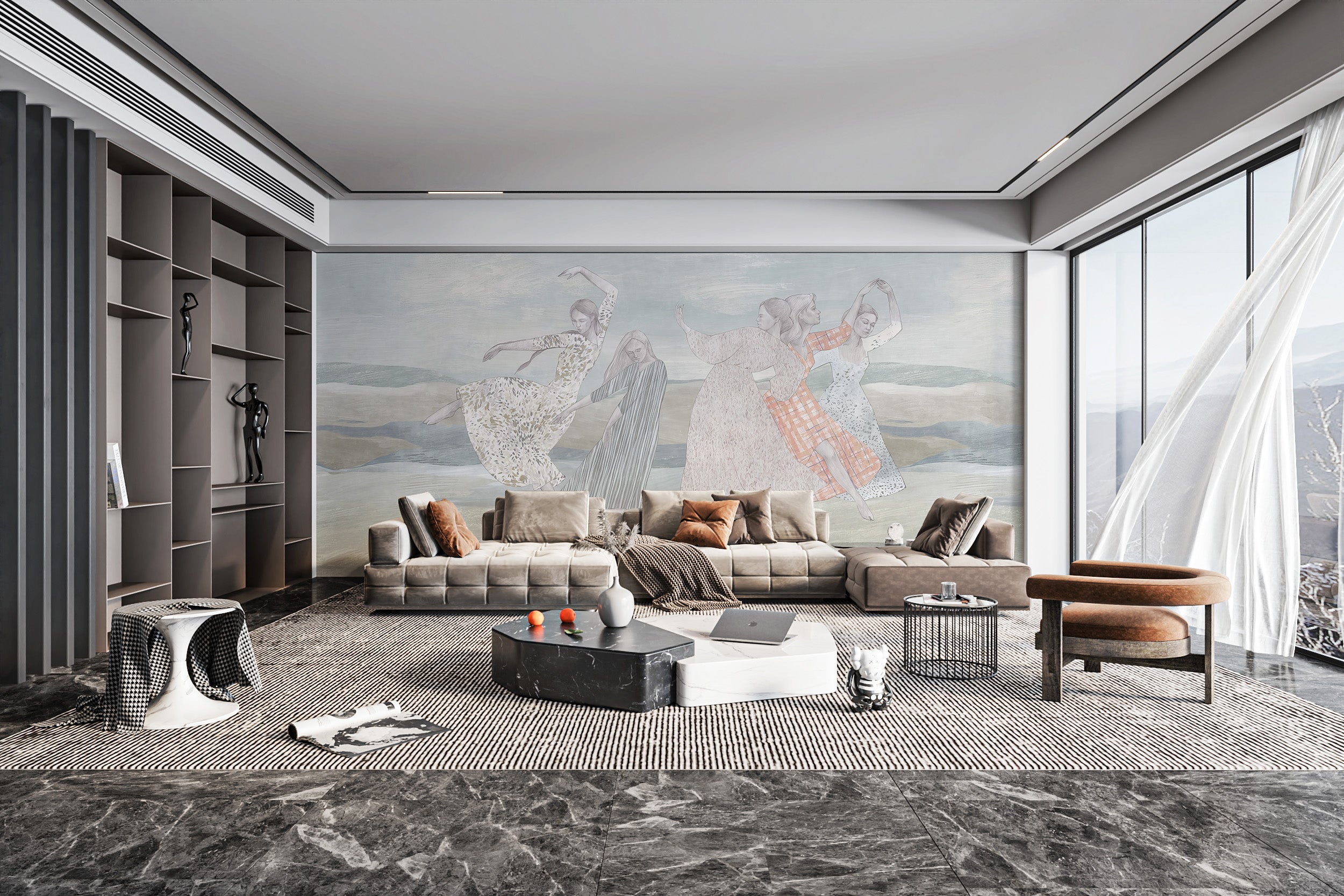 Elegant balletic bliss mural for rooms