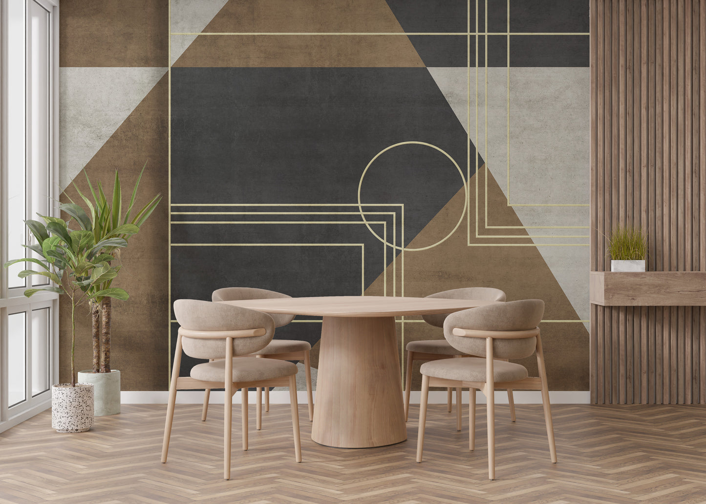 Geometric Abstraction Wall Mural