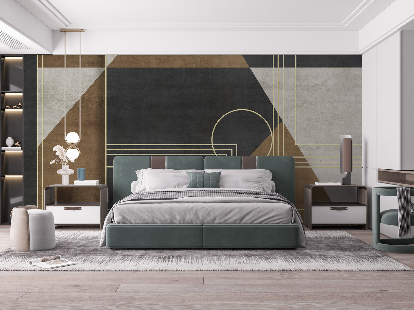 Geometric Abstraction Wall Mural