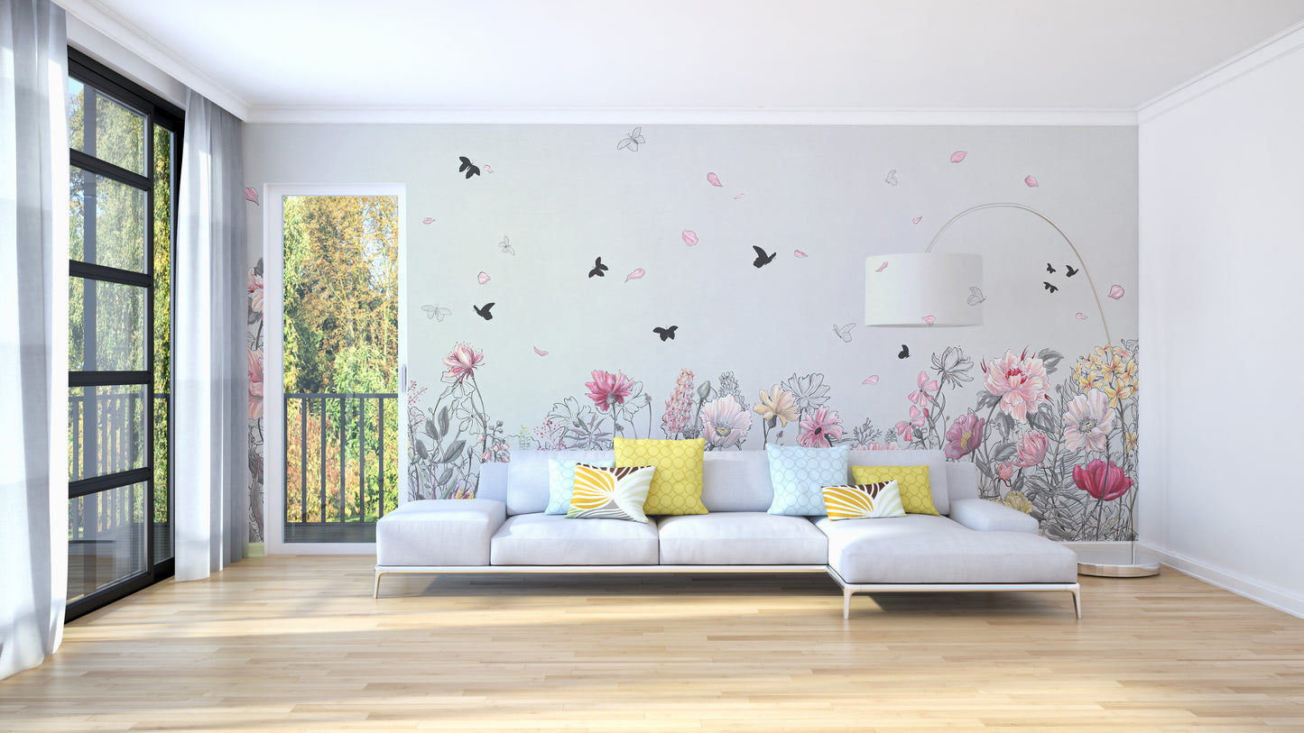 Serene Floral Orchard Wallpaper Murals