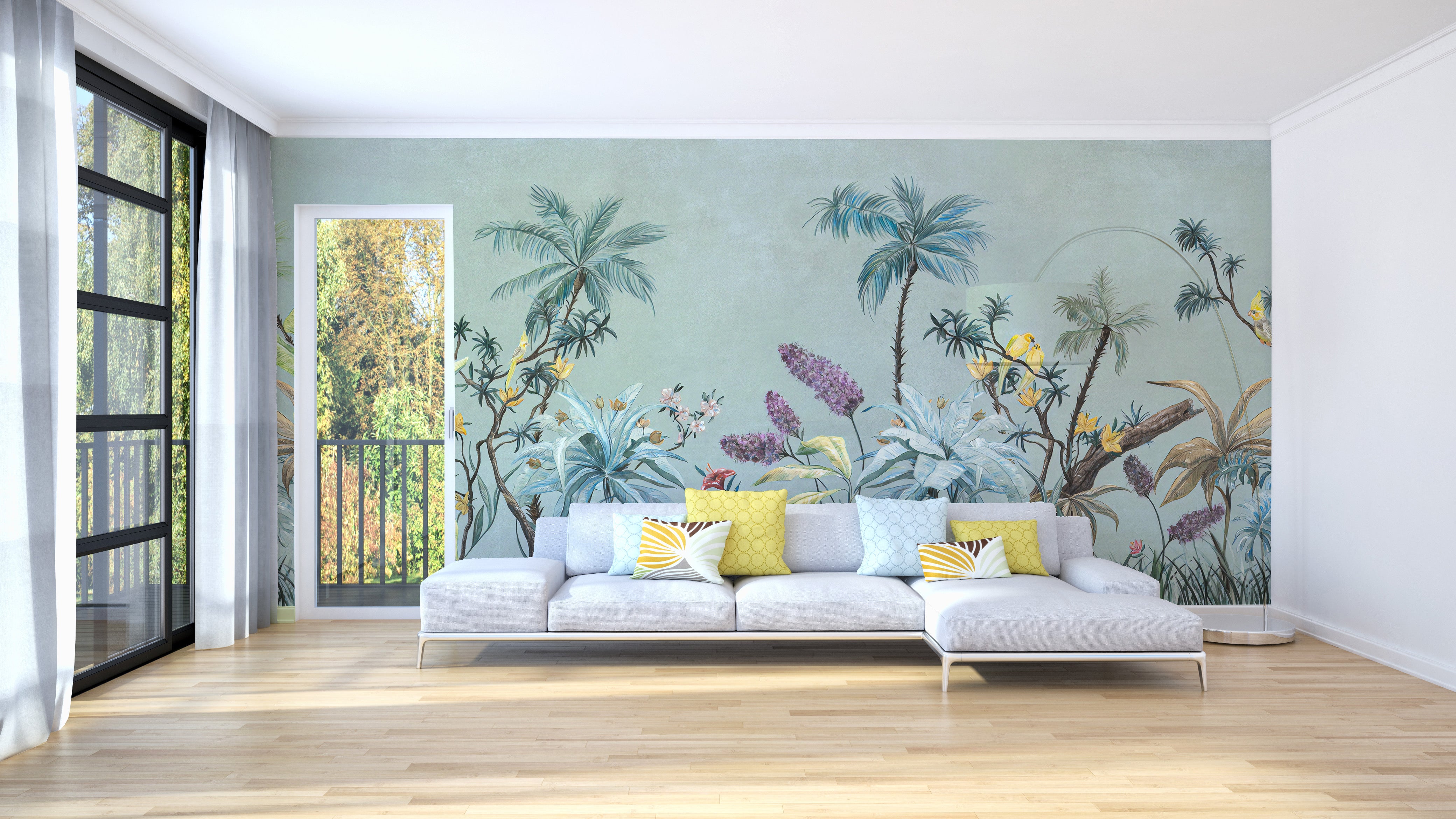 Colorful Flower Design Wall Mural
