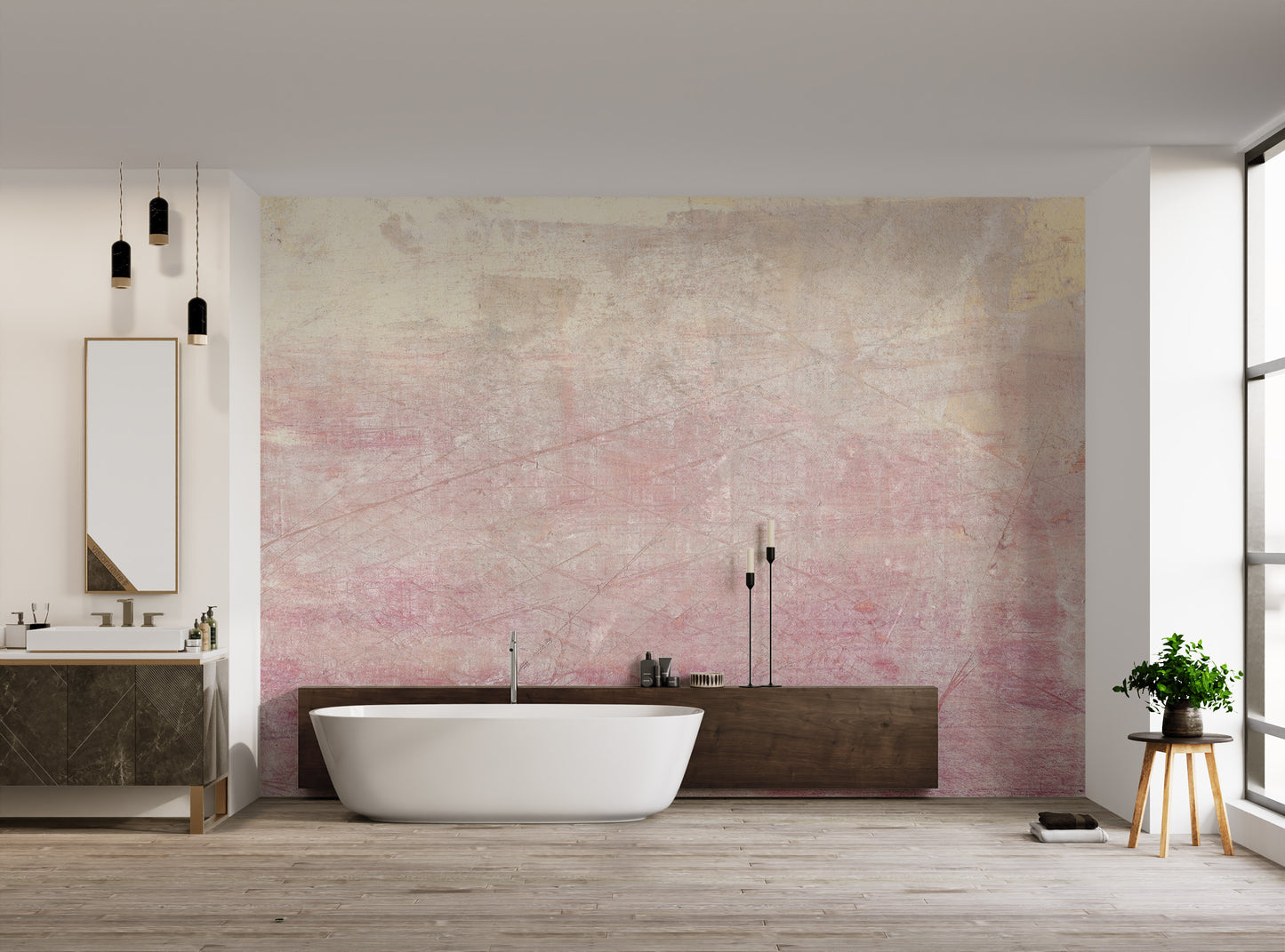 Blush Serenity Textured Wallpaper