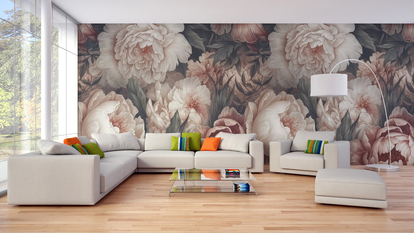 Peony Flower Wallpaper Mural