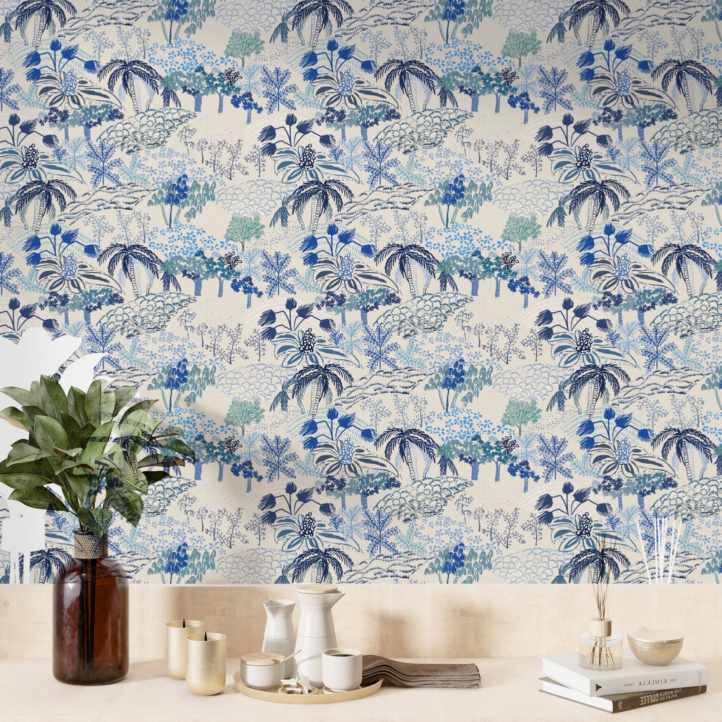 Artistic fresco wallpaper with timeless elegance