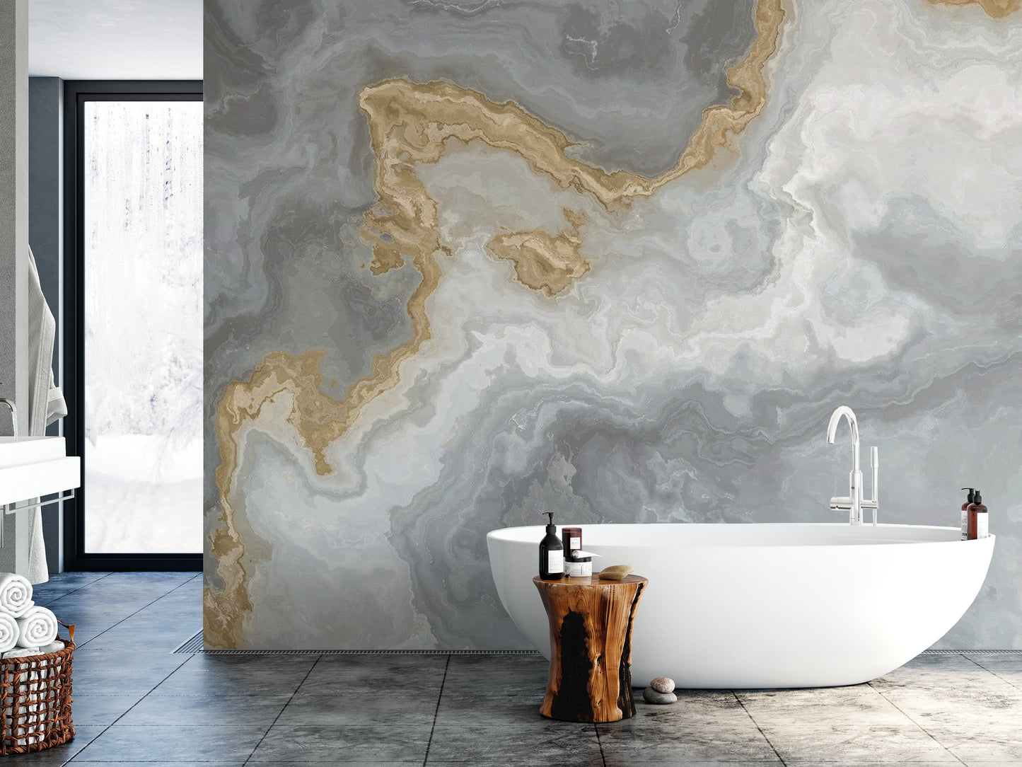 Gray Marble Wallpaper Mural - Giffywalls