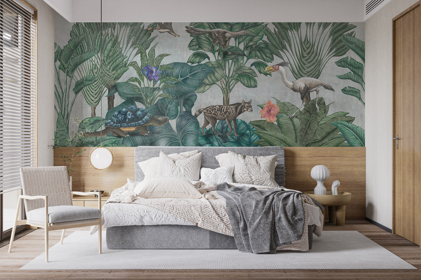 Artistic Painted Wildlife Forest Wallpaper Mural