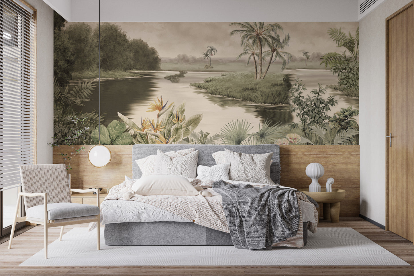 Tranquil Lake Natural Mountainous Art Wall Mural