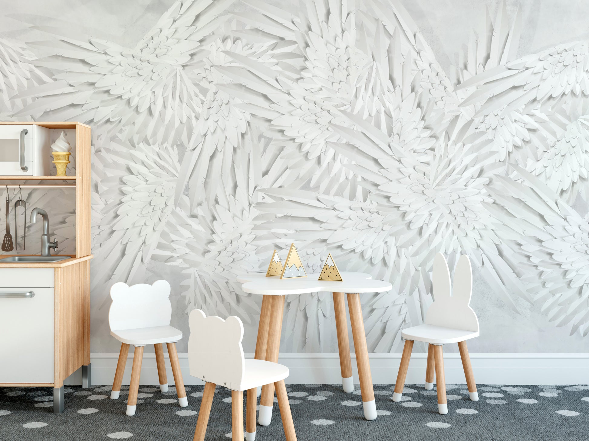 Feathered beauty in this Angelic Aegis Hermes-inspired mural.
