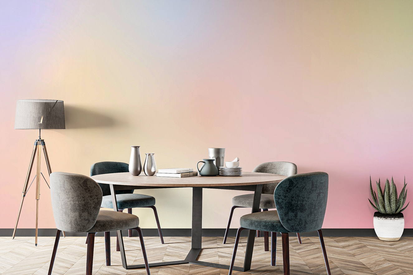 Brighten up the dining room with Rainbow Ombre Wallpaper