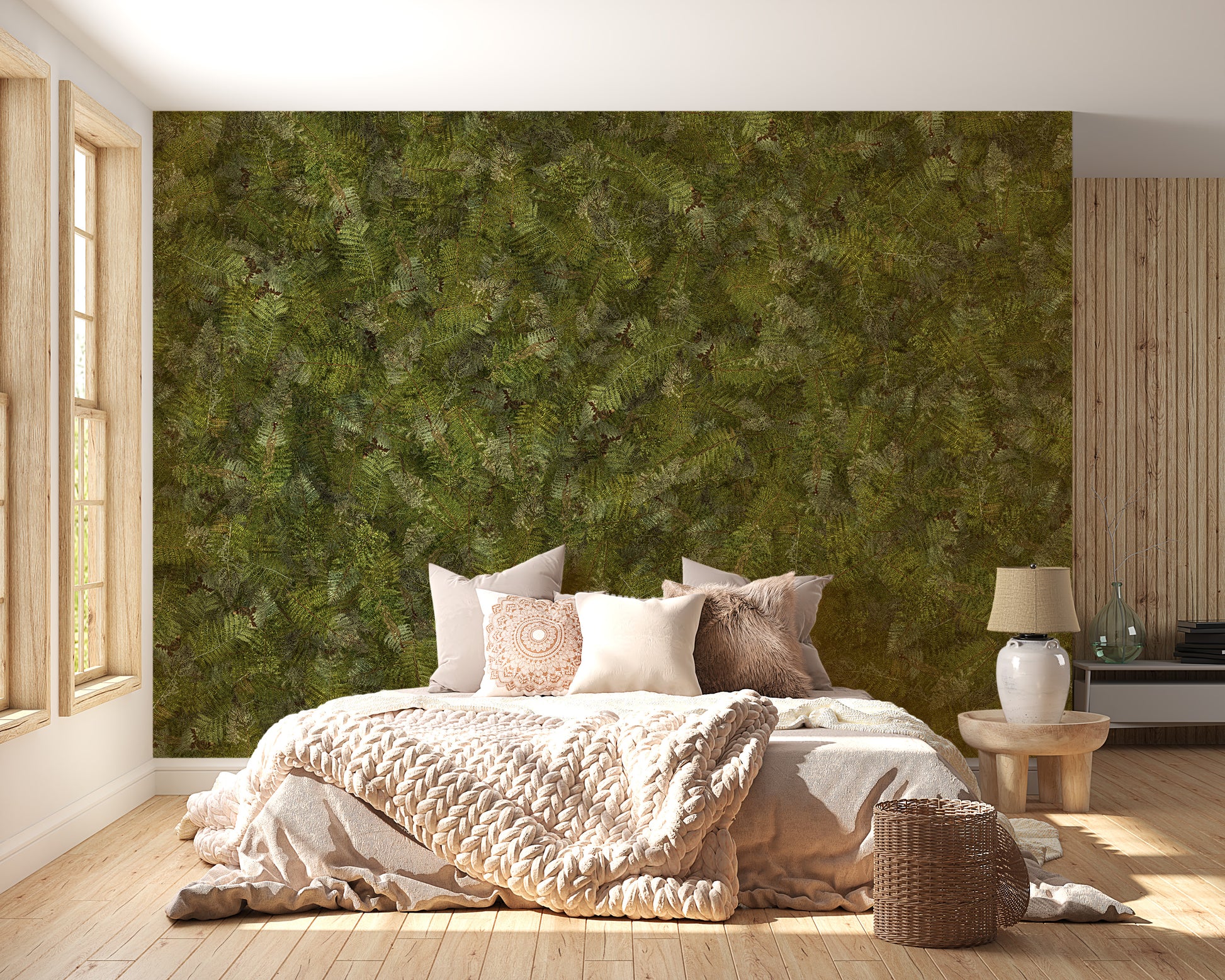 Nature-inspired fern murals wallpaper decor
