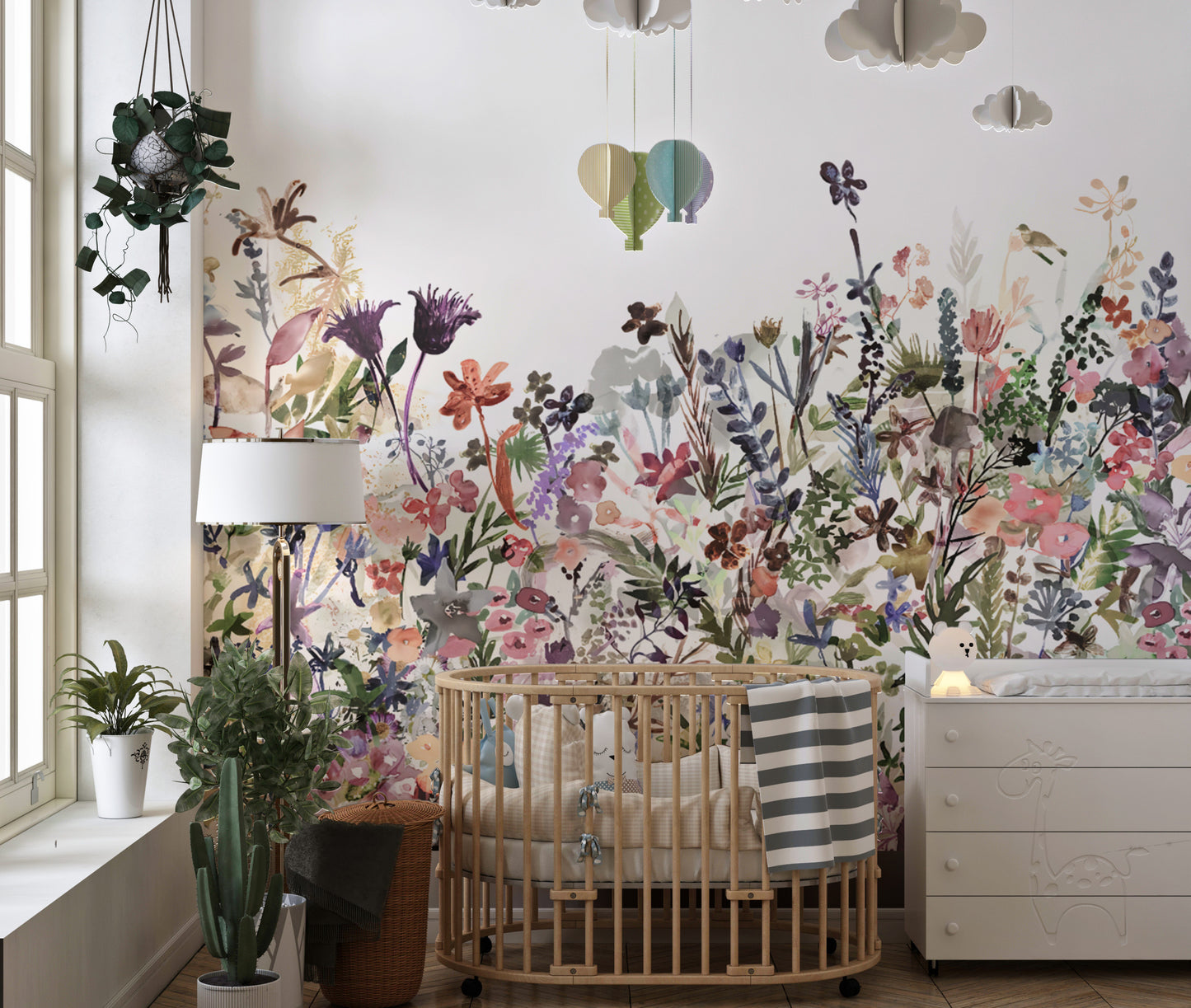 Soft Botanical Wall Mural
