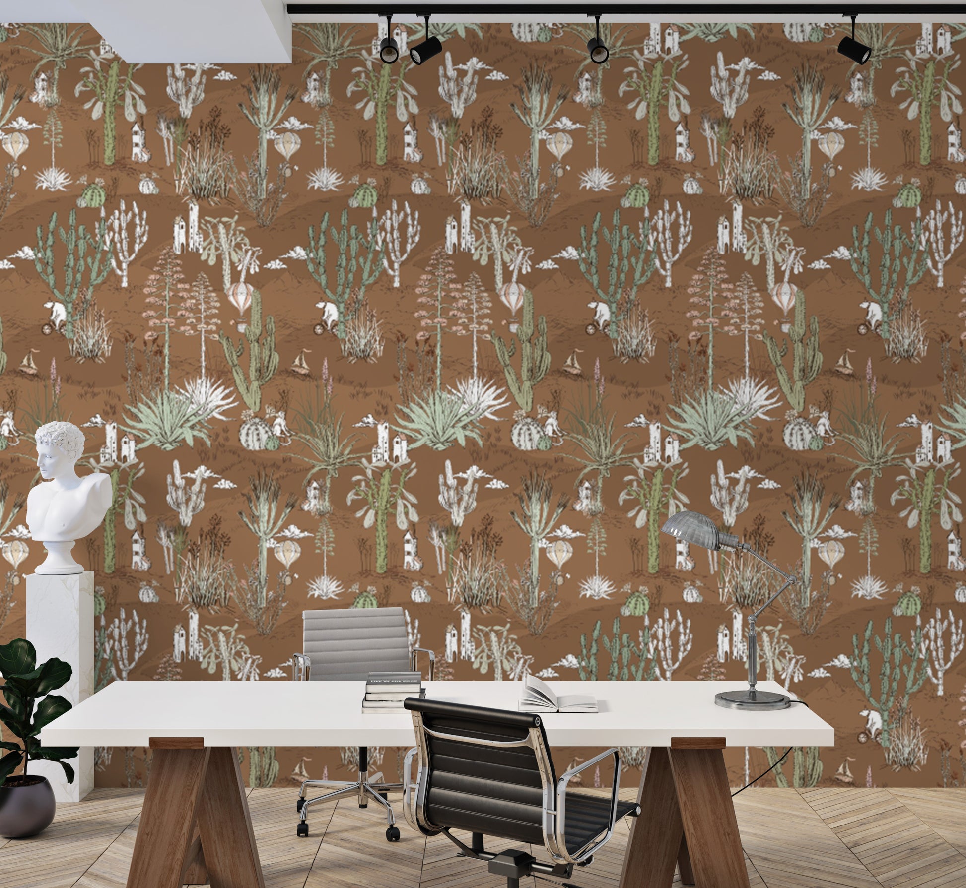 Saguaro Serenade wallpaper creates a calming desert ambiance