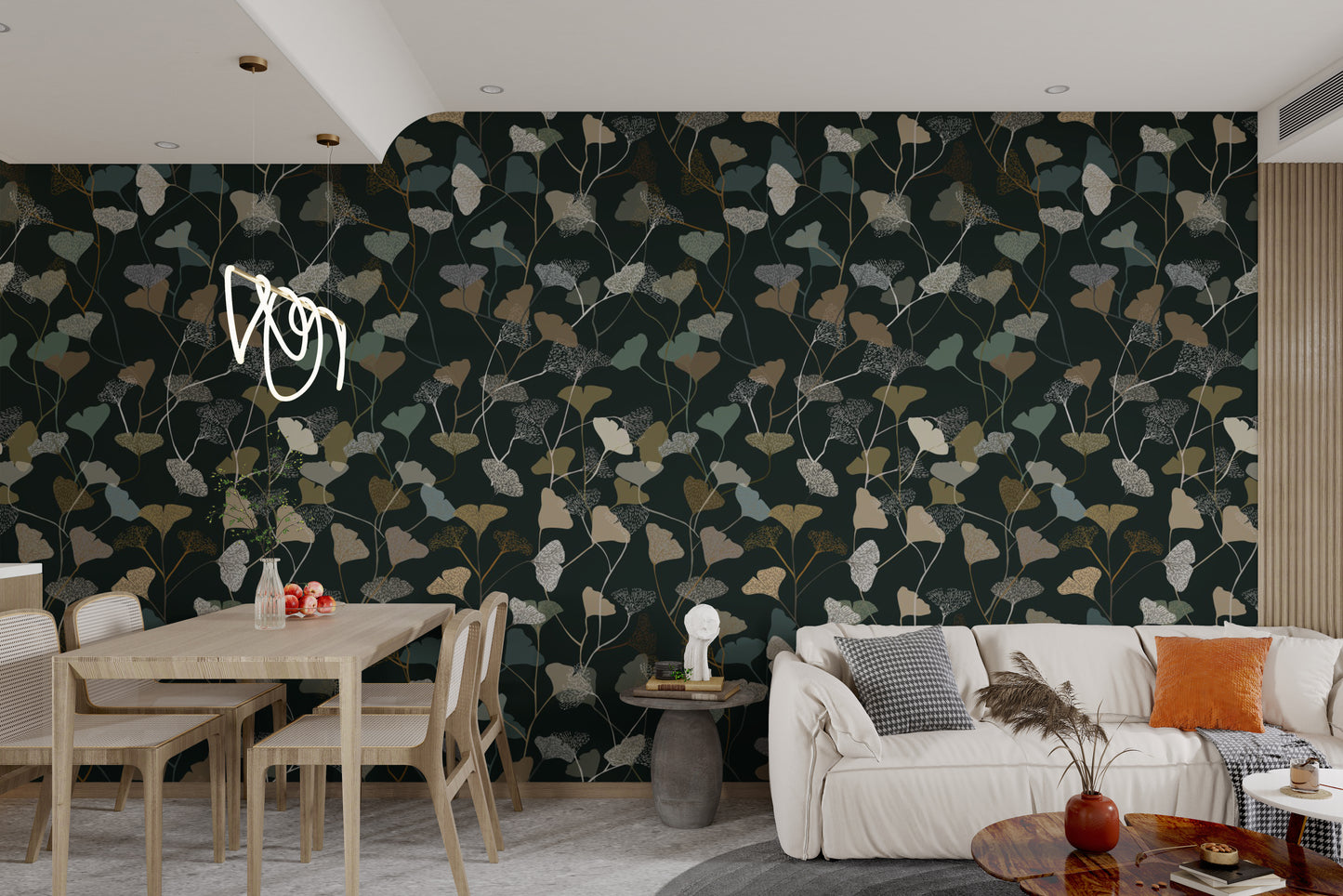 Trendy ginkgo wallpaper with a twilight touch