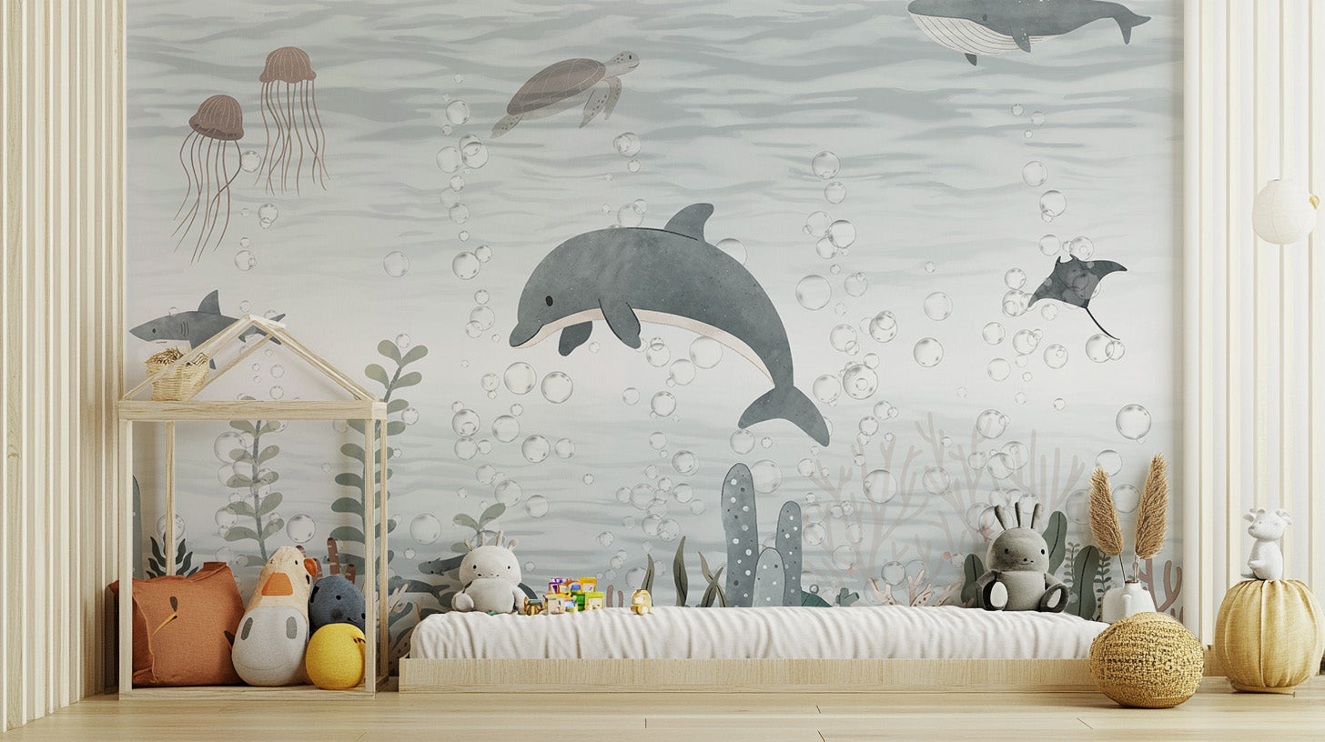 Relaxing Serene Ocean Life Wallpaper mural design