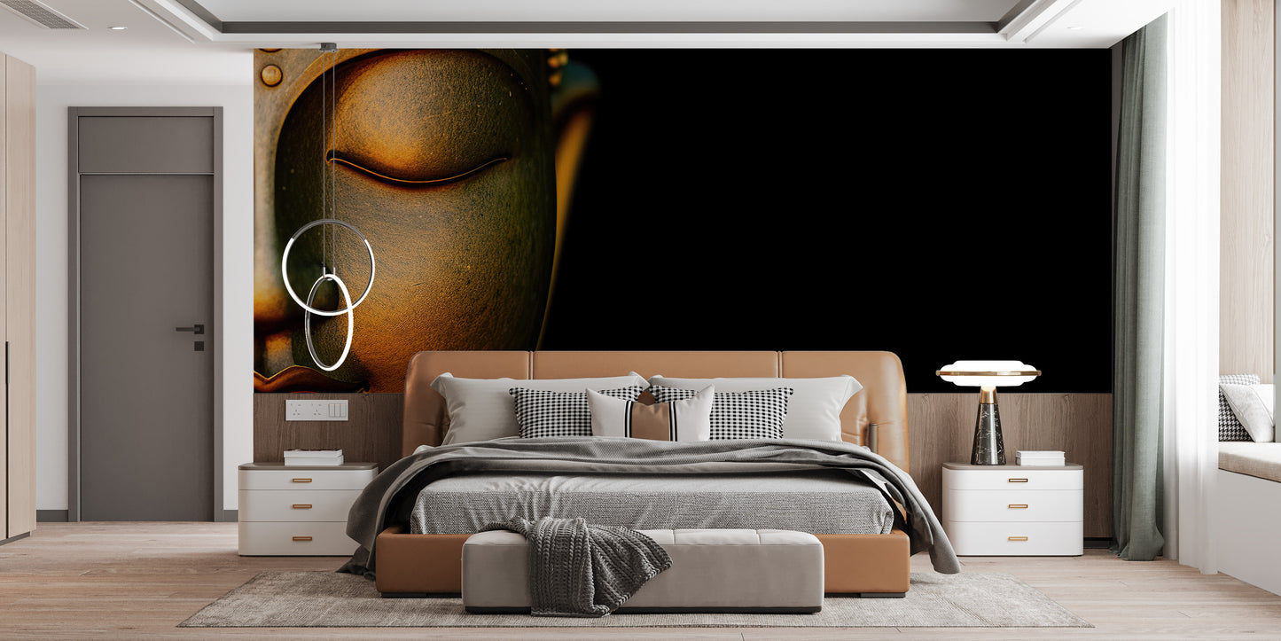 Golden Buddha Wall Mural for Harmony
