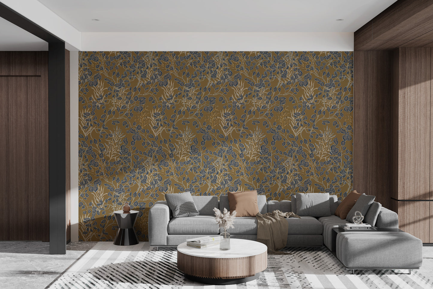 Stylish Amber Jewel Bohemian Wallpaper Design
