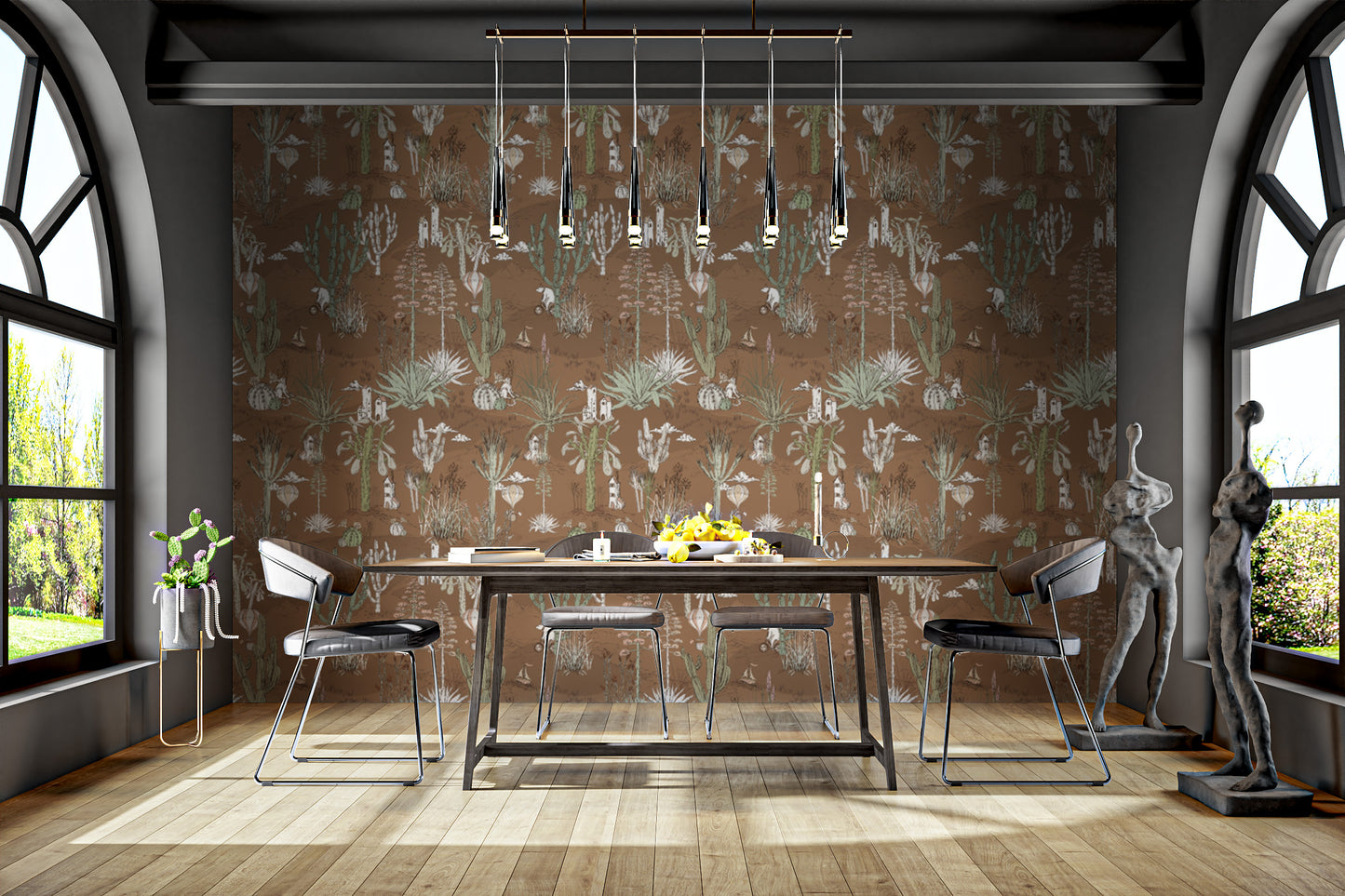 Saguaro Serenade wallpaper with elegant desert cactus design