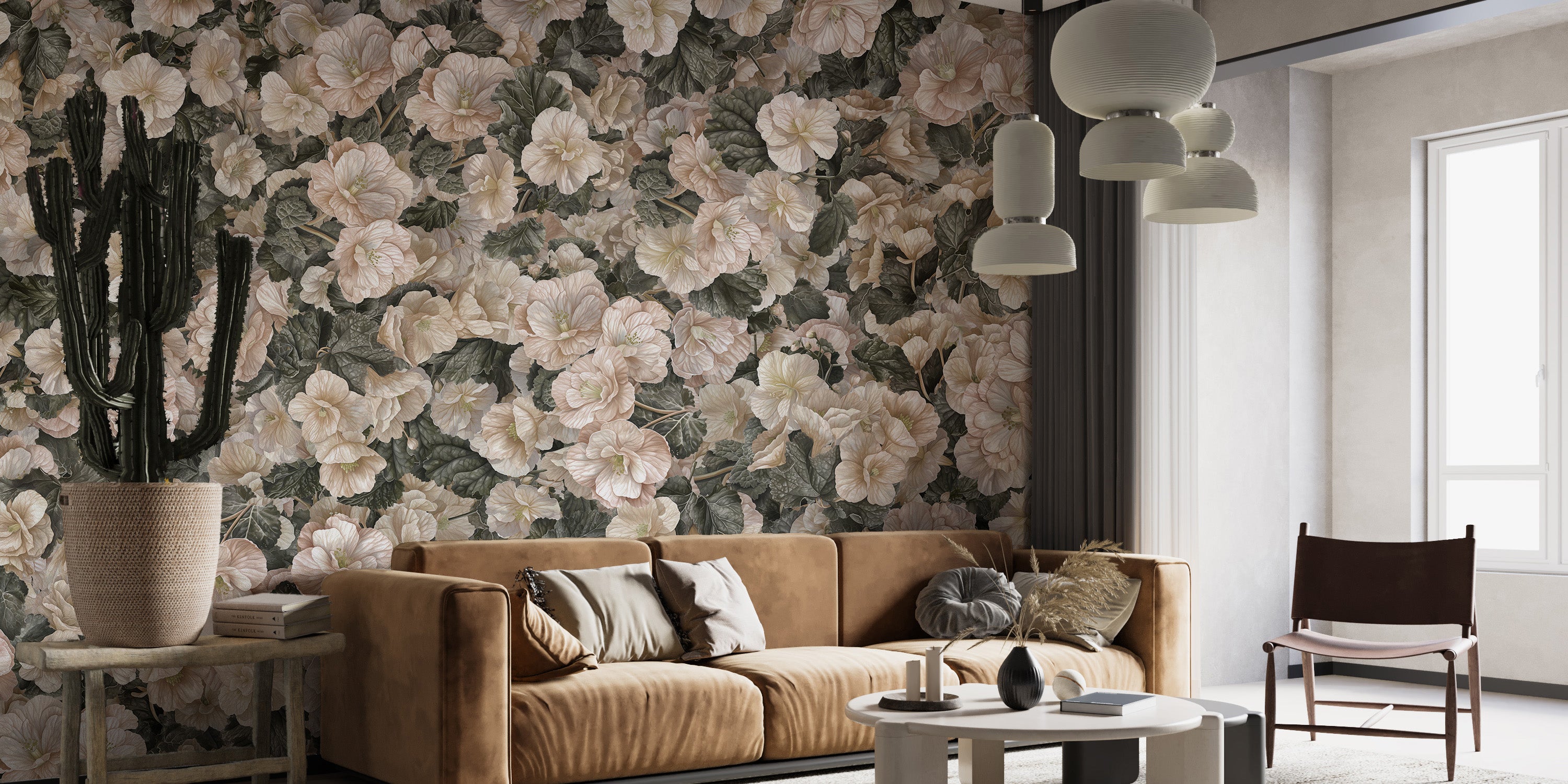 Luxurious floral wall murals for interiors
