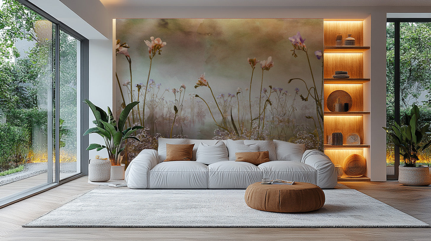 Colorful Freesia Floral Watercolor Wallpaper Murals - Giffywalls