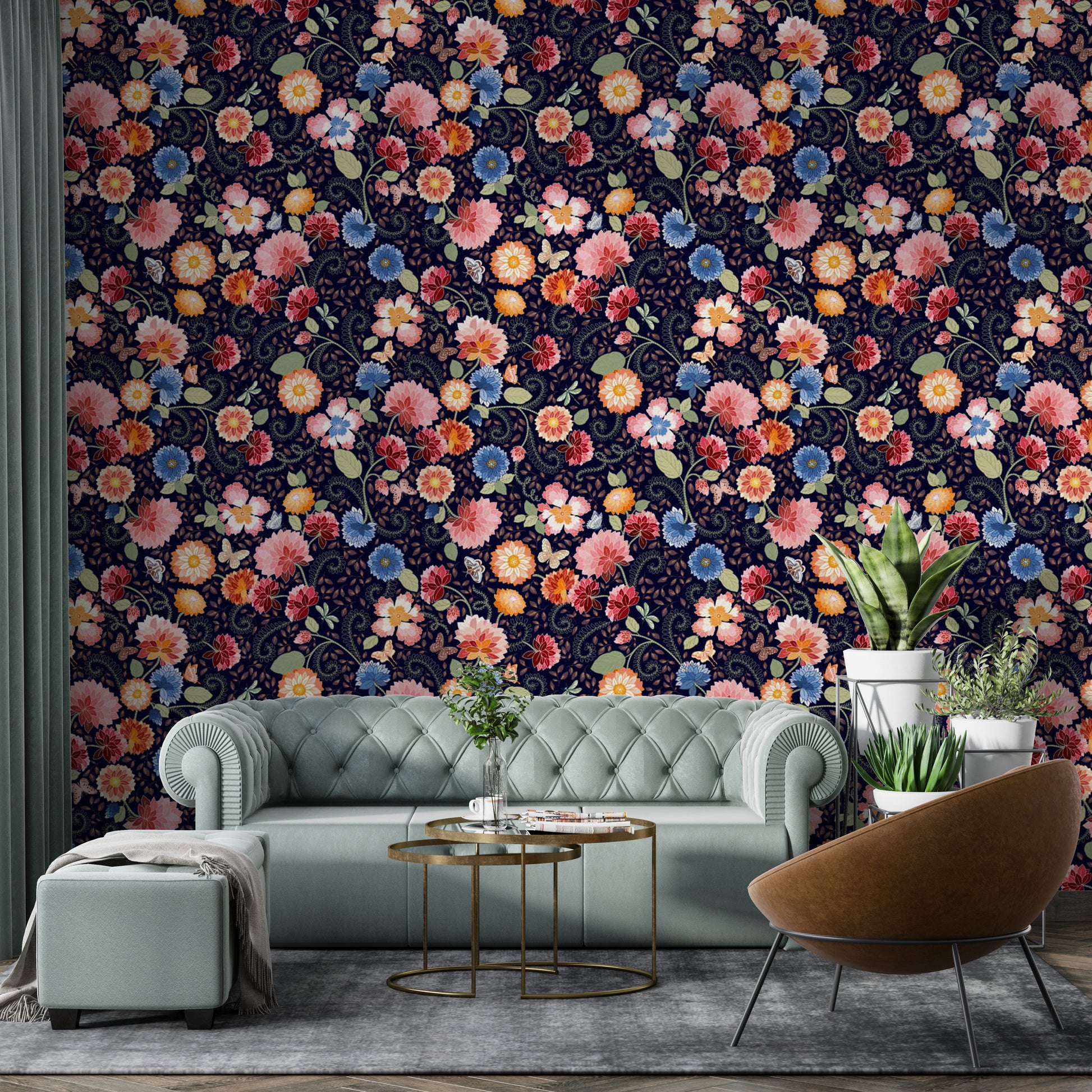 Stylish floral wallpaper for serene spaces