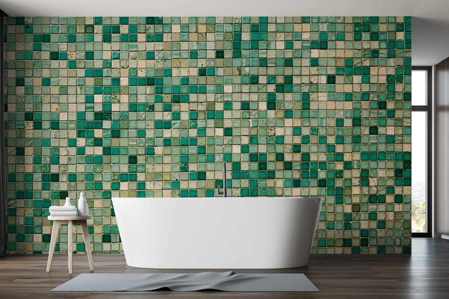 Faux Mosaic Wallpaper Mural