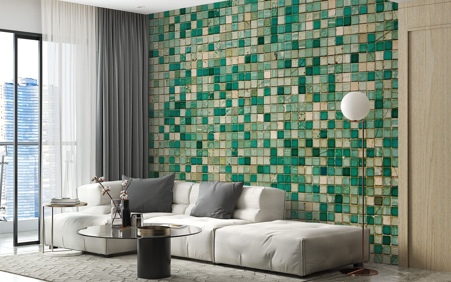 Faux Mosaic Wallpaper Mural