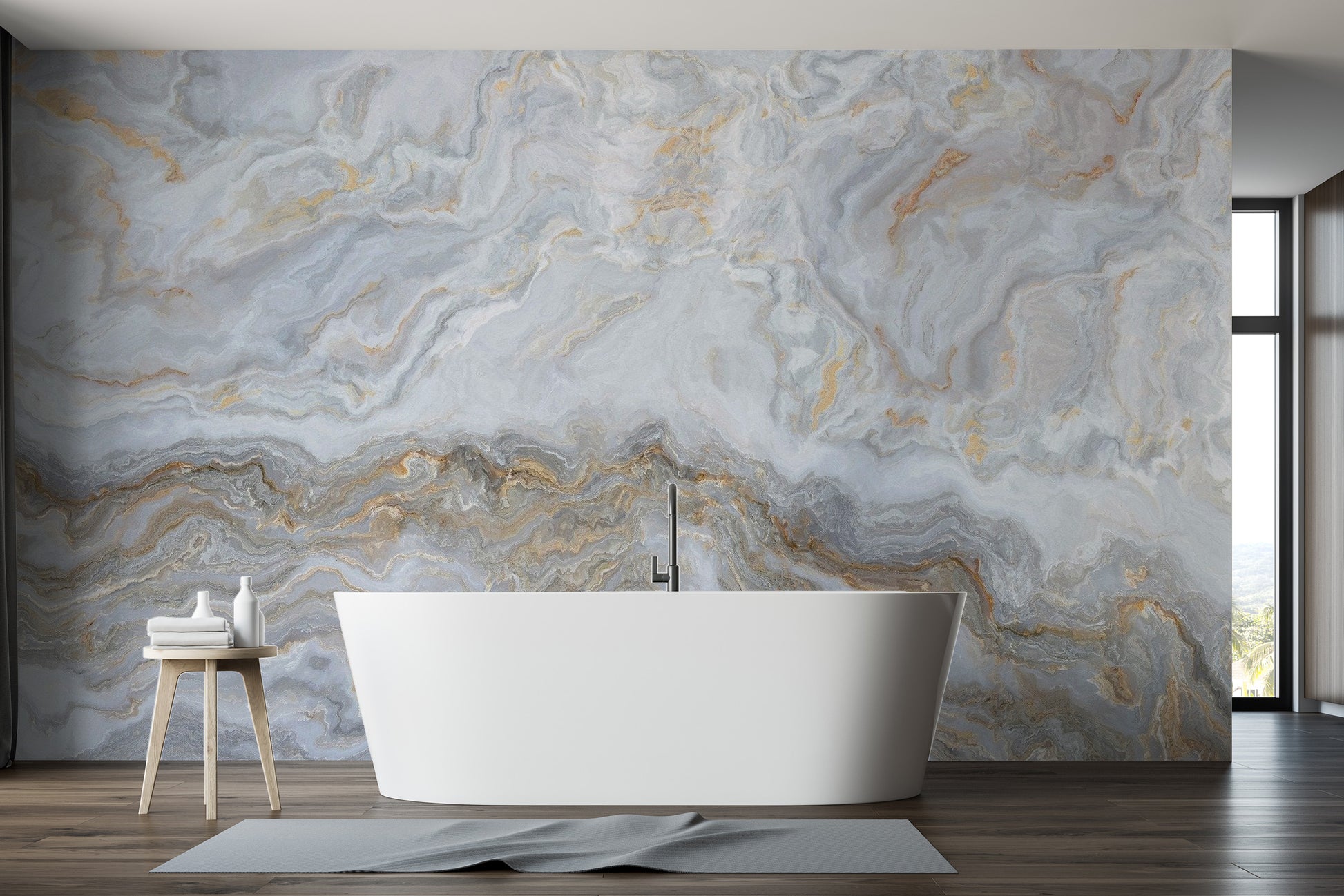 Minimalist marble wallpaper with a polished finish.