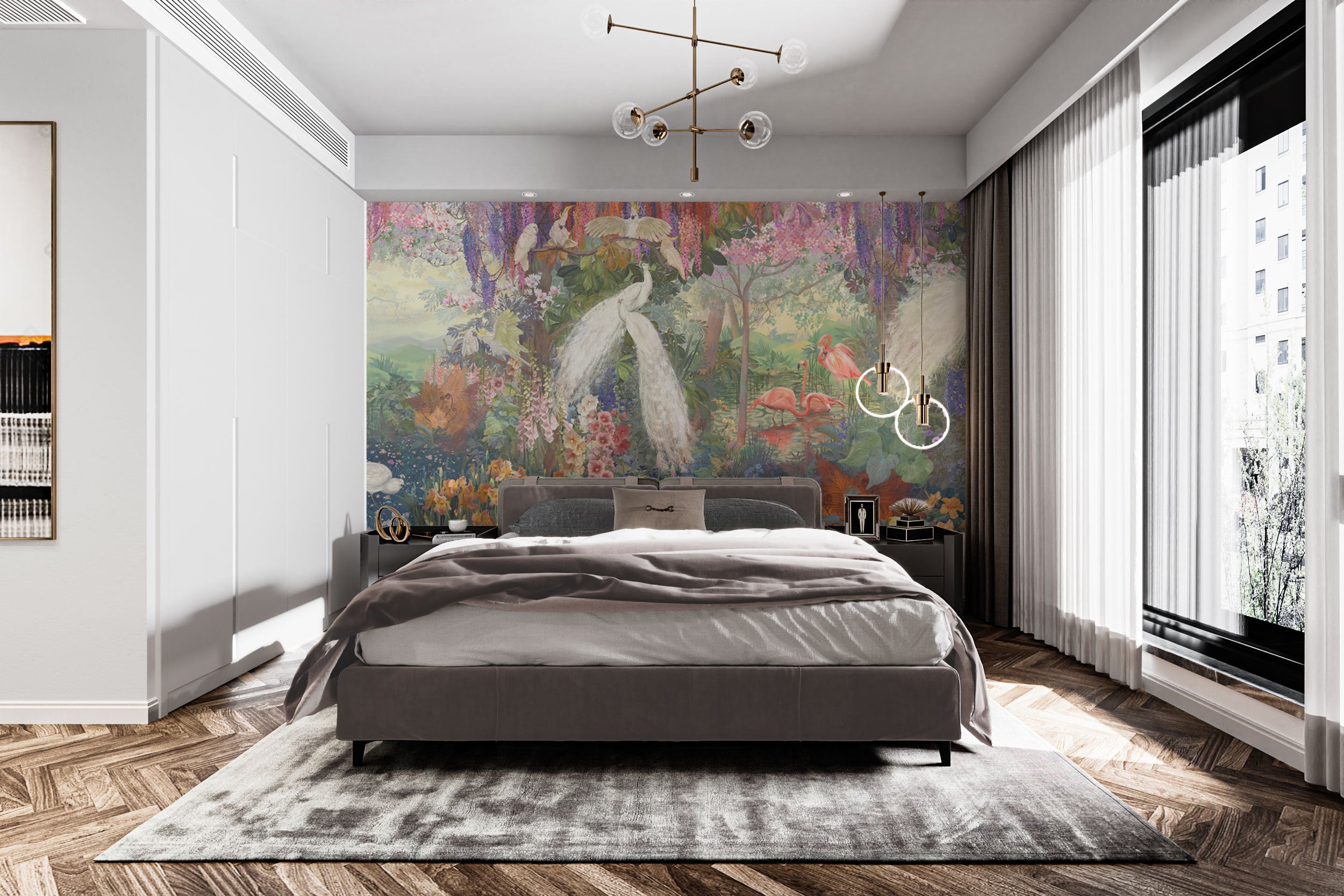 Prestige Wallpaper Mural with Peacock Design