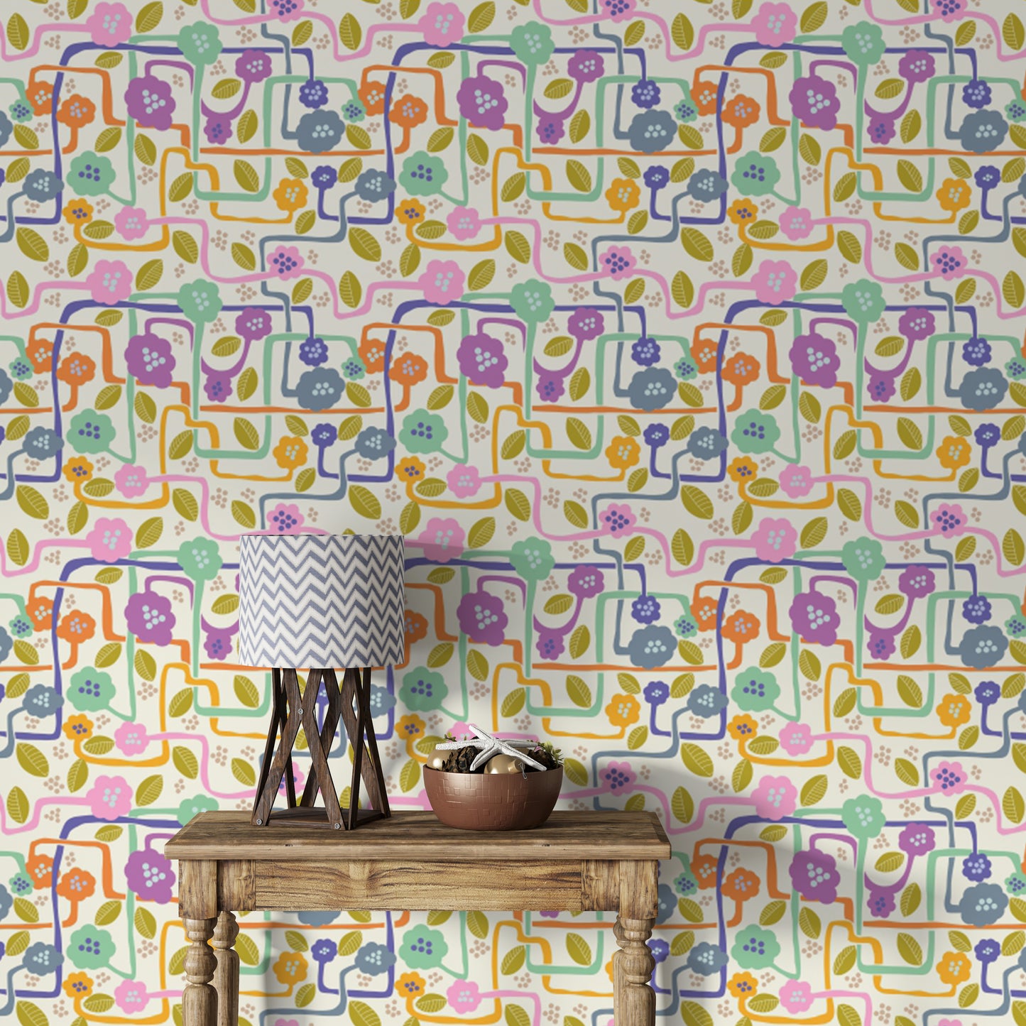 Artistic blooming whimsy wallpaper for stunning wall decor.