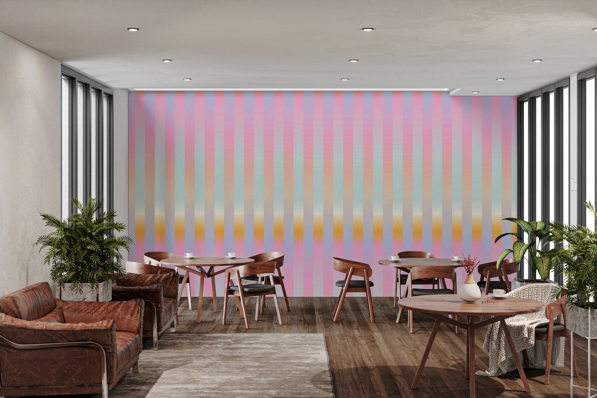 Vibrant Yet Subtle Striped Elegance Wallpaper Mural
