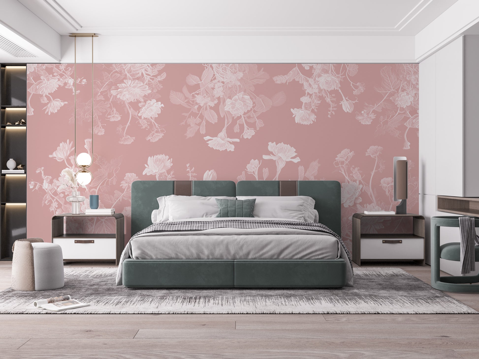 Pink Flower Bedroom Wallpaper Murals - Giffywalls