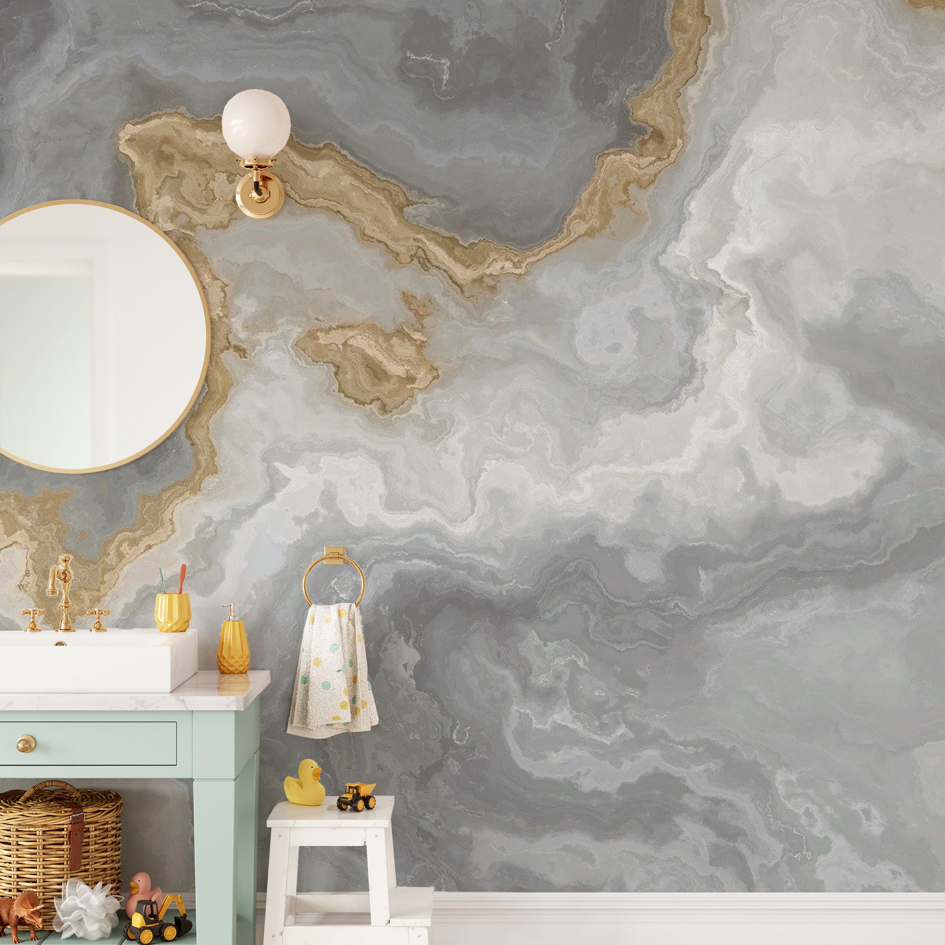 Gray Marble Wallpaper Mural - Giffywalls