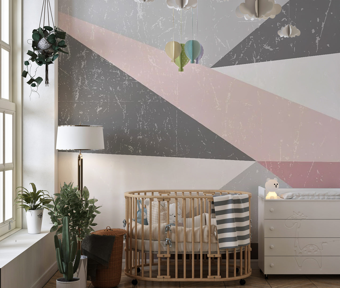 Grunge Triangle Scandinavian Wallpaper Murals