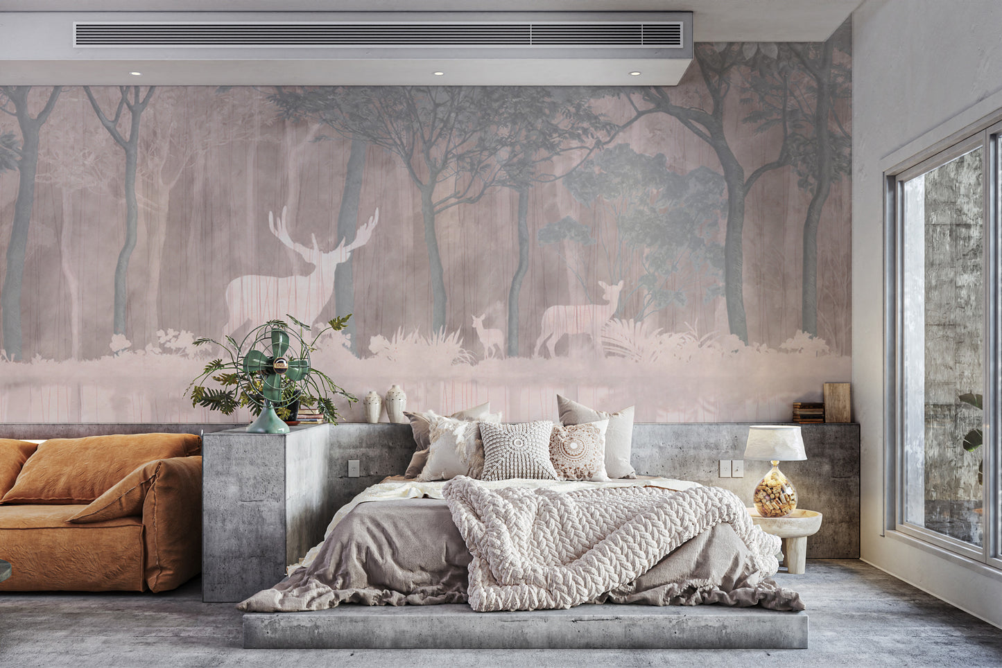 Enchanted Jungle Deer Mirage Wall Mural