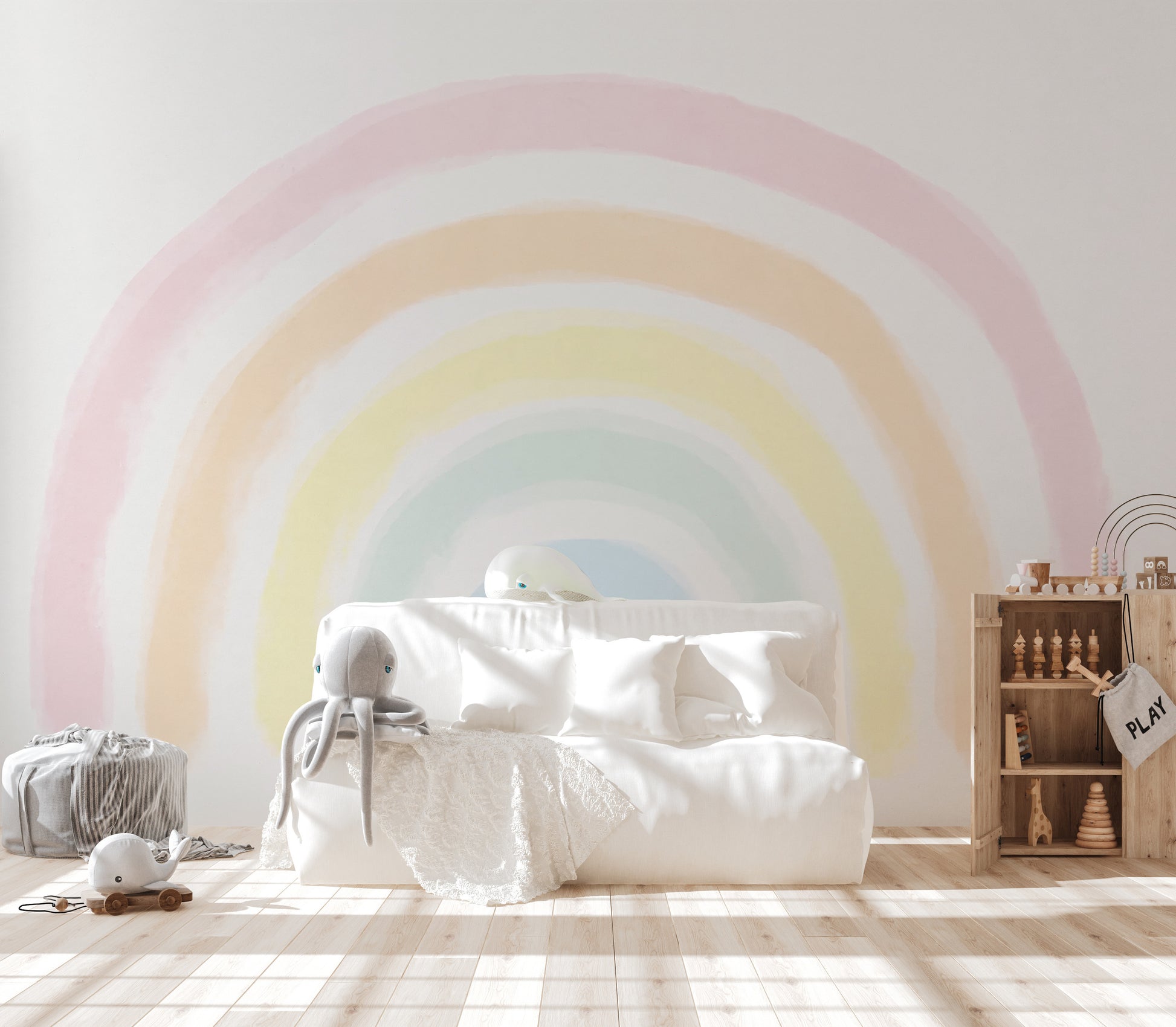 Pastel Rainbow Wall Mural - Giffywalls