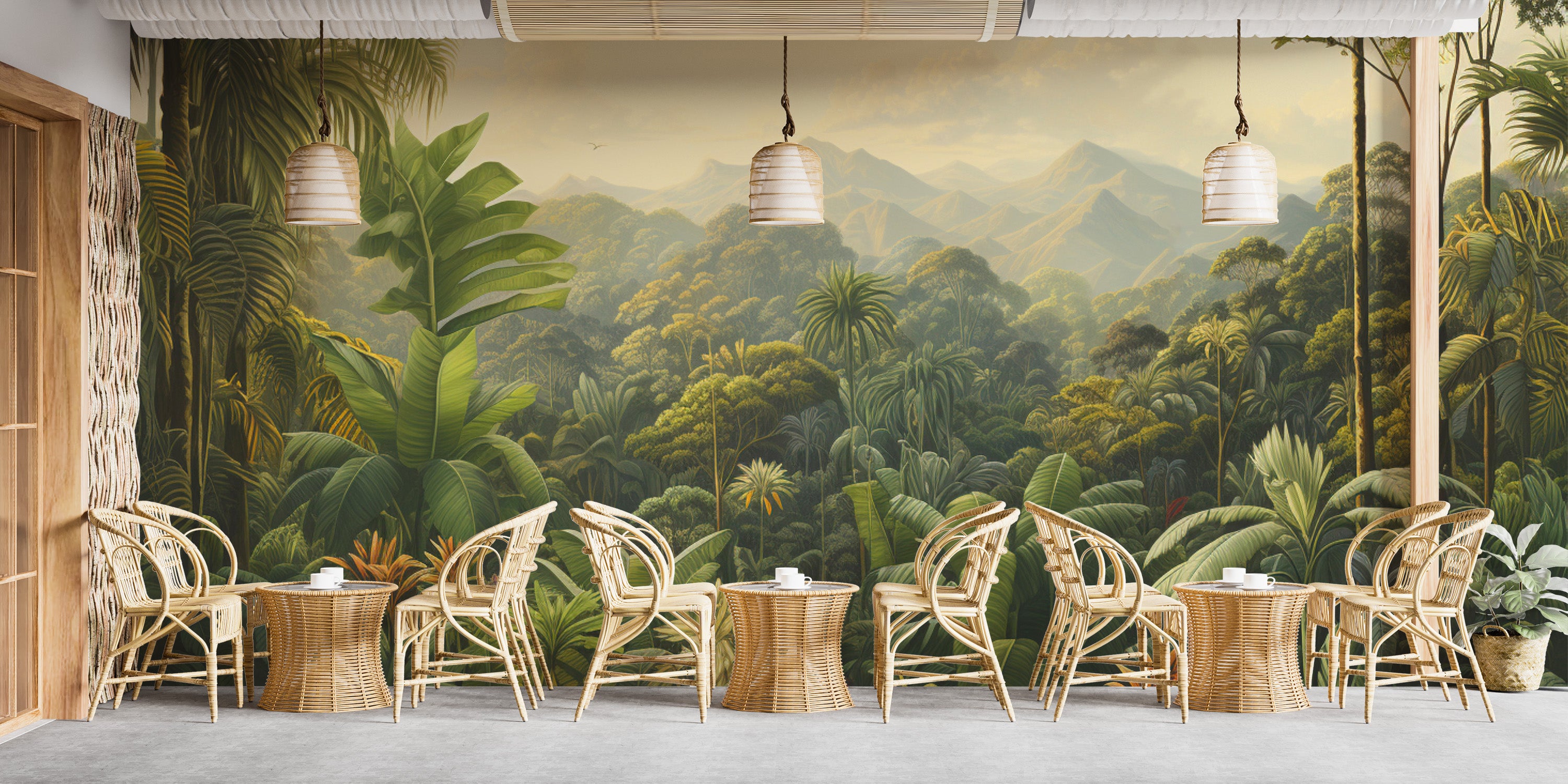 Tropical Paradise Forest Mural
