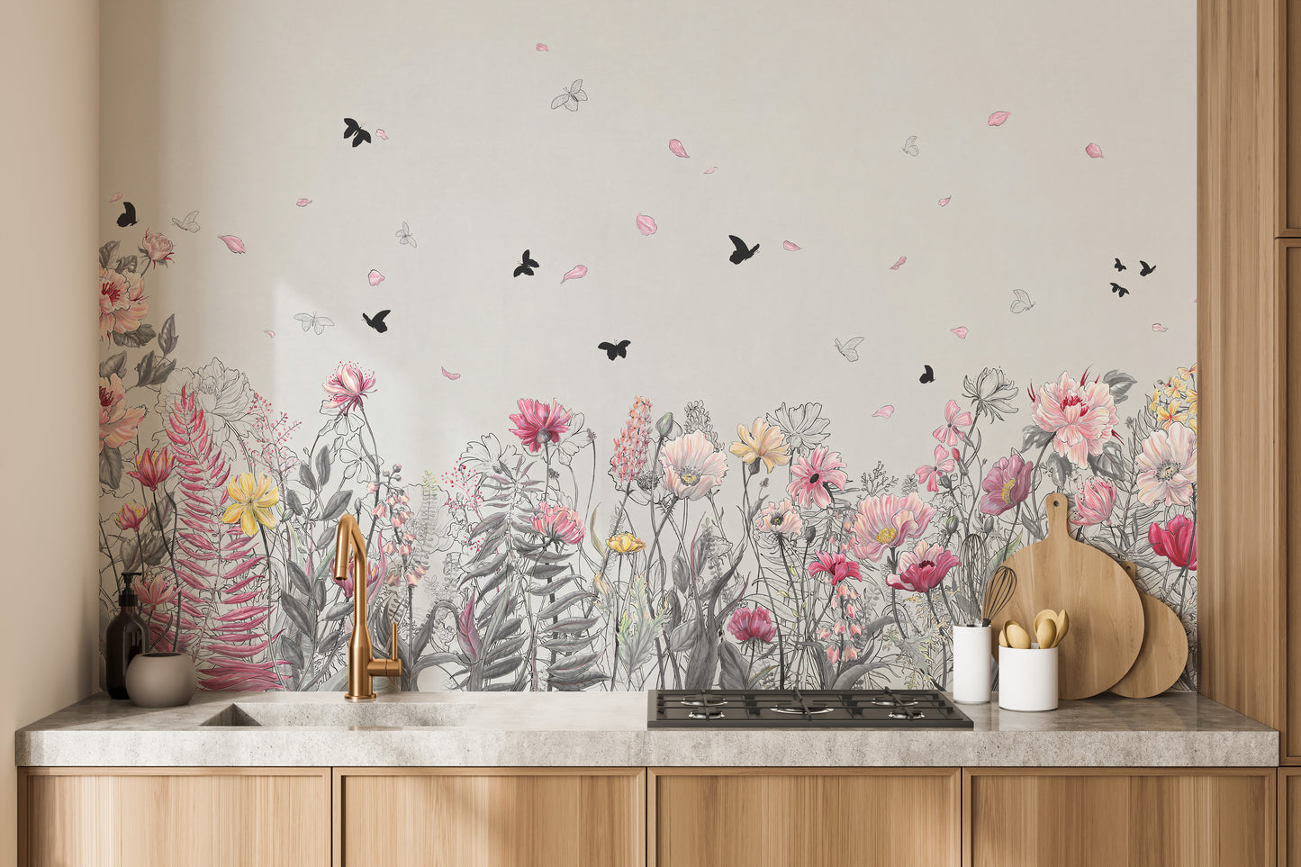 Serene Floral Orchard Wallpaper Murals