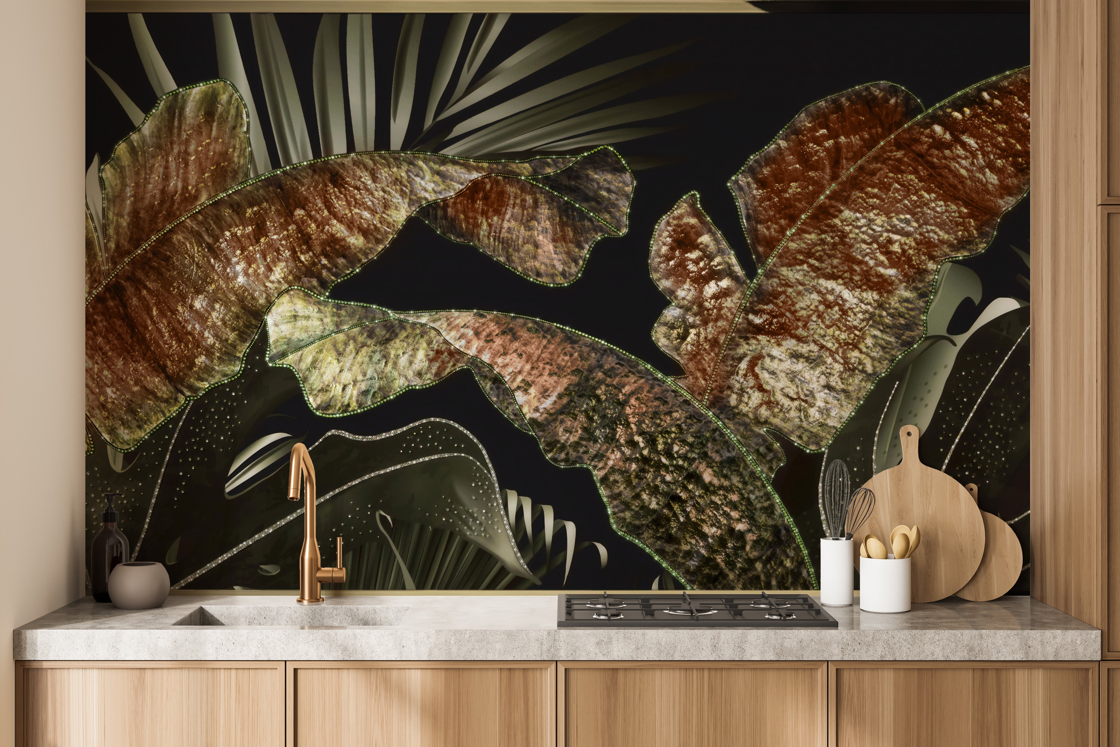 Big Tropical Leaves Wall Mural
