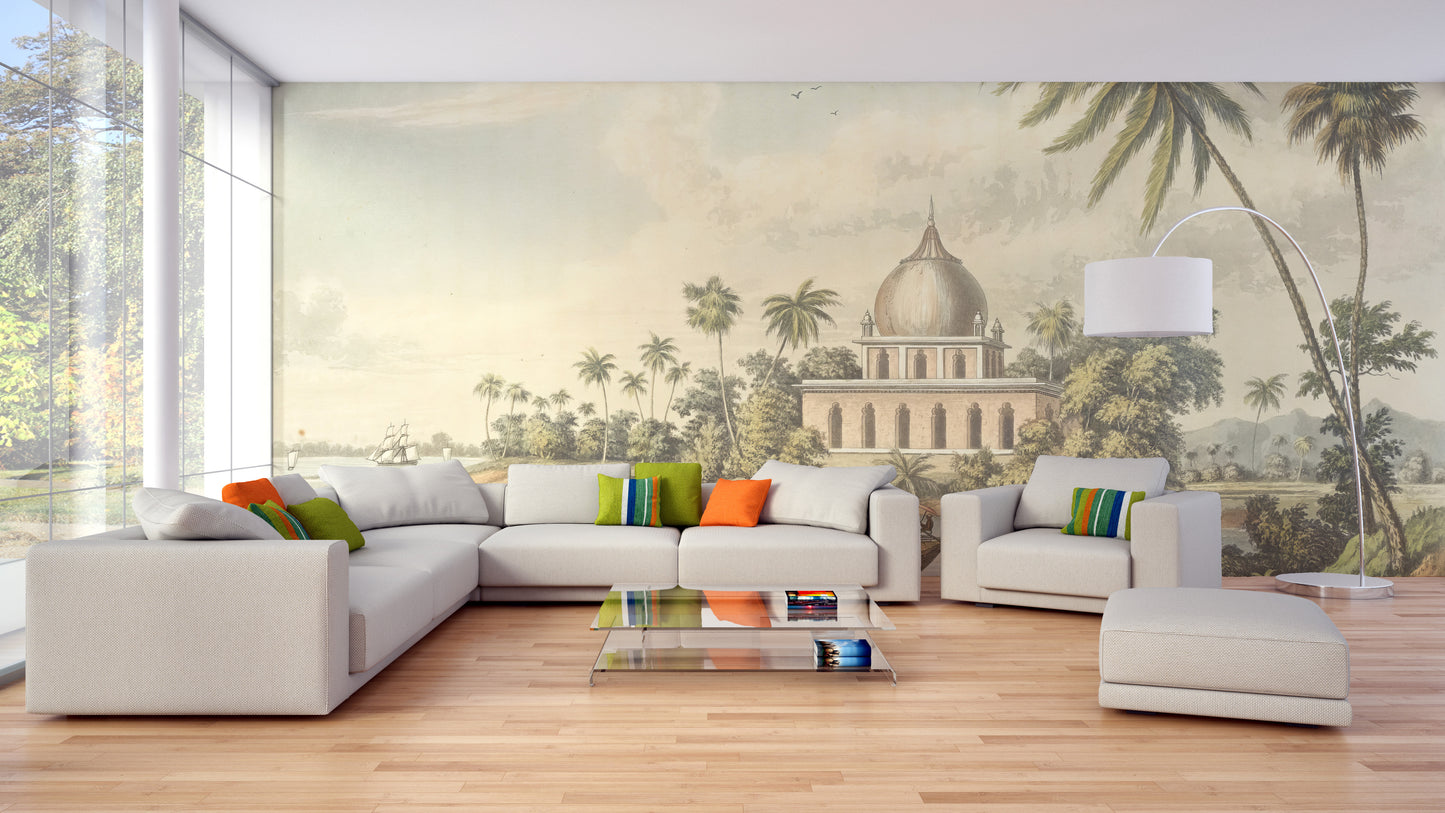 Old Riverside Indian CIty View Wallpaper Murals