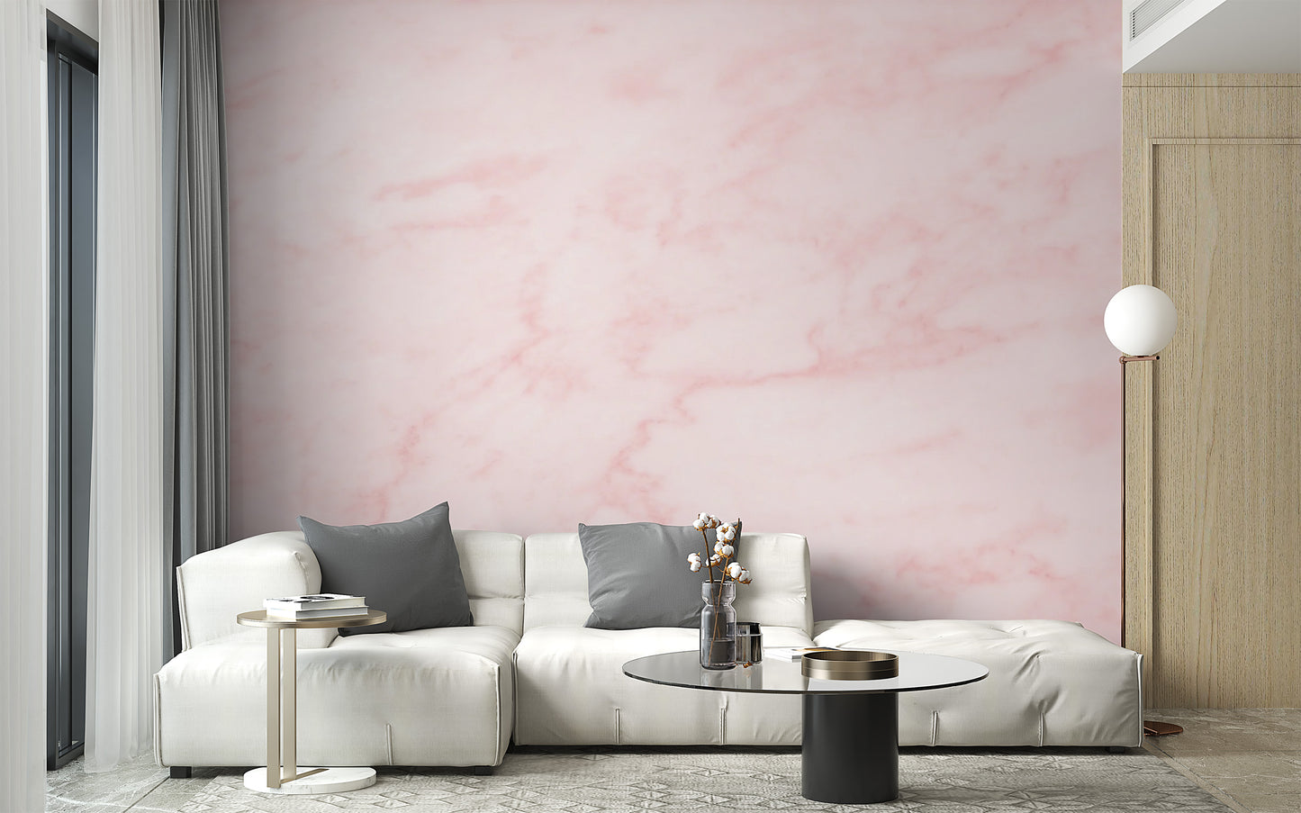 Pink Marble Wallpaper Mural