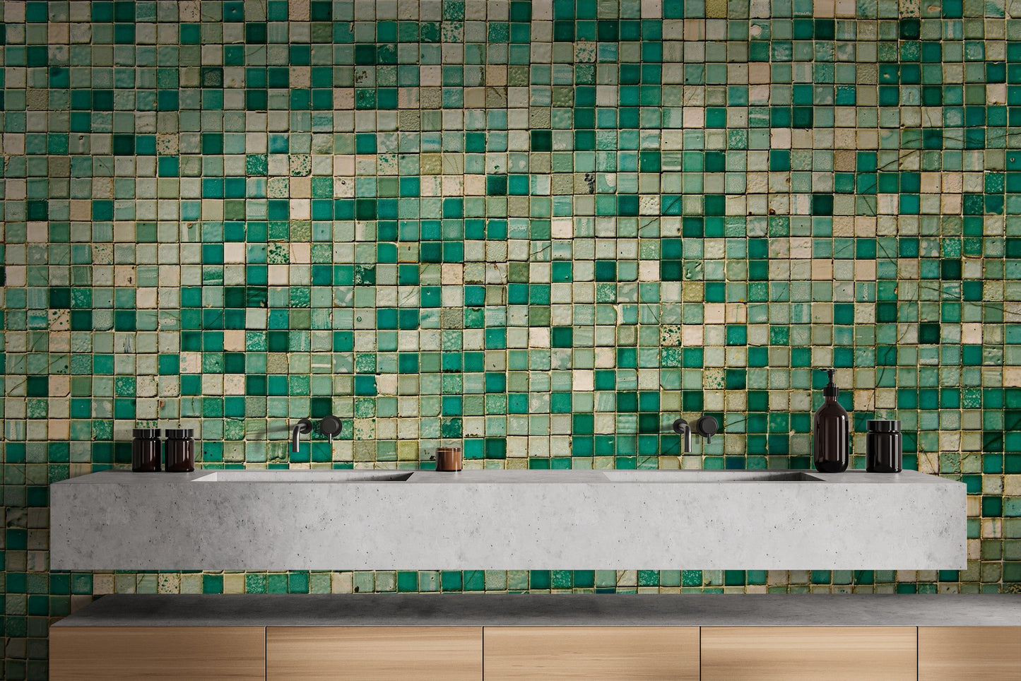 Faux Mosaic Wallpaper Mural