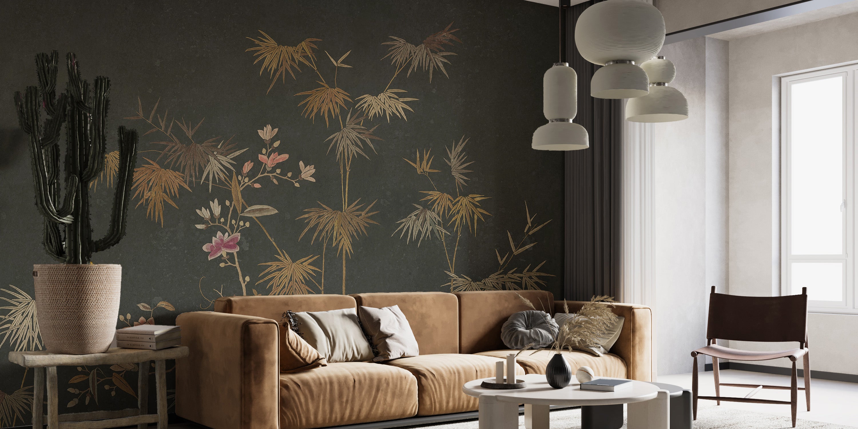 Stylish Chinoiserie Bamboo Grove Wallpaper mural