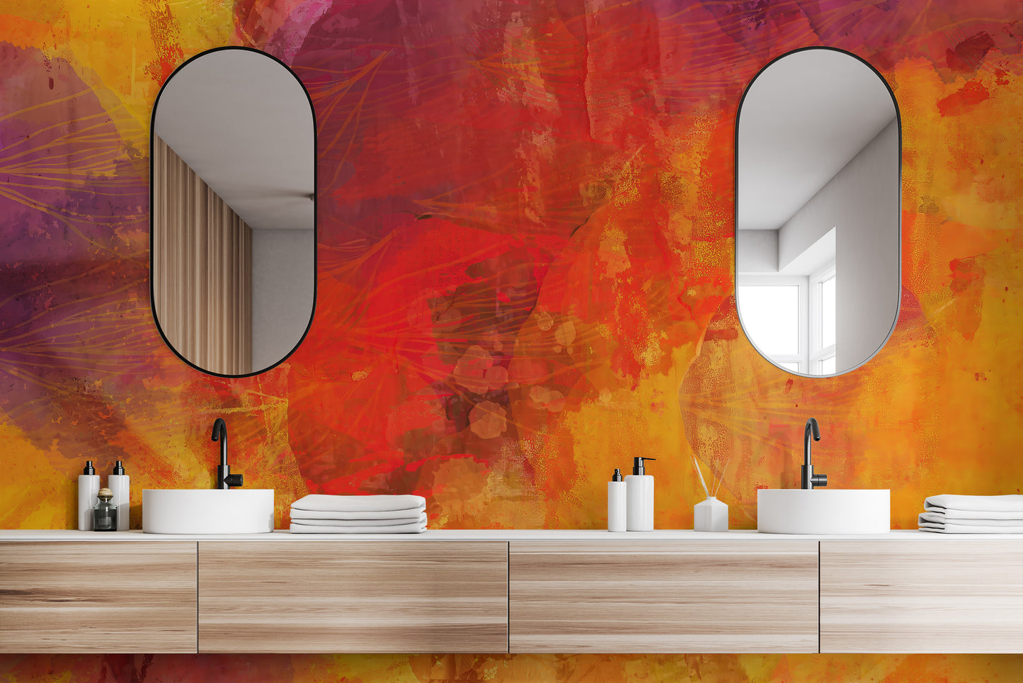 Bright Orange Wallpaper Mural