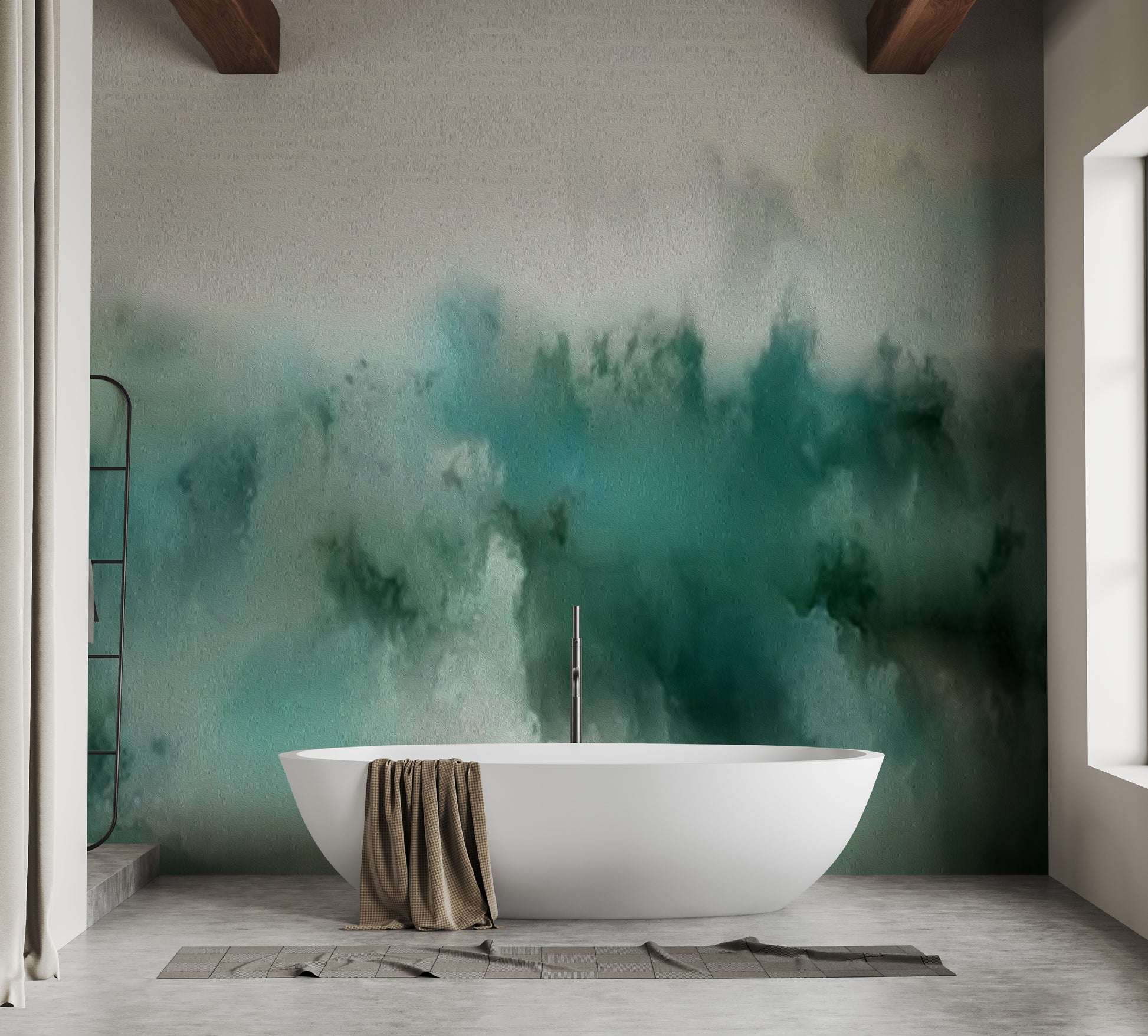 Turquoise Watercolor Wallpaper Mural
