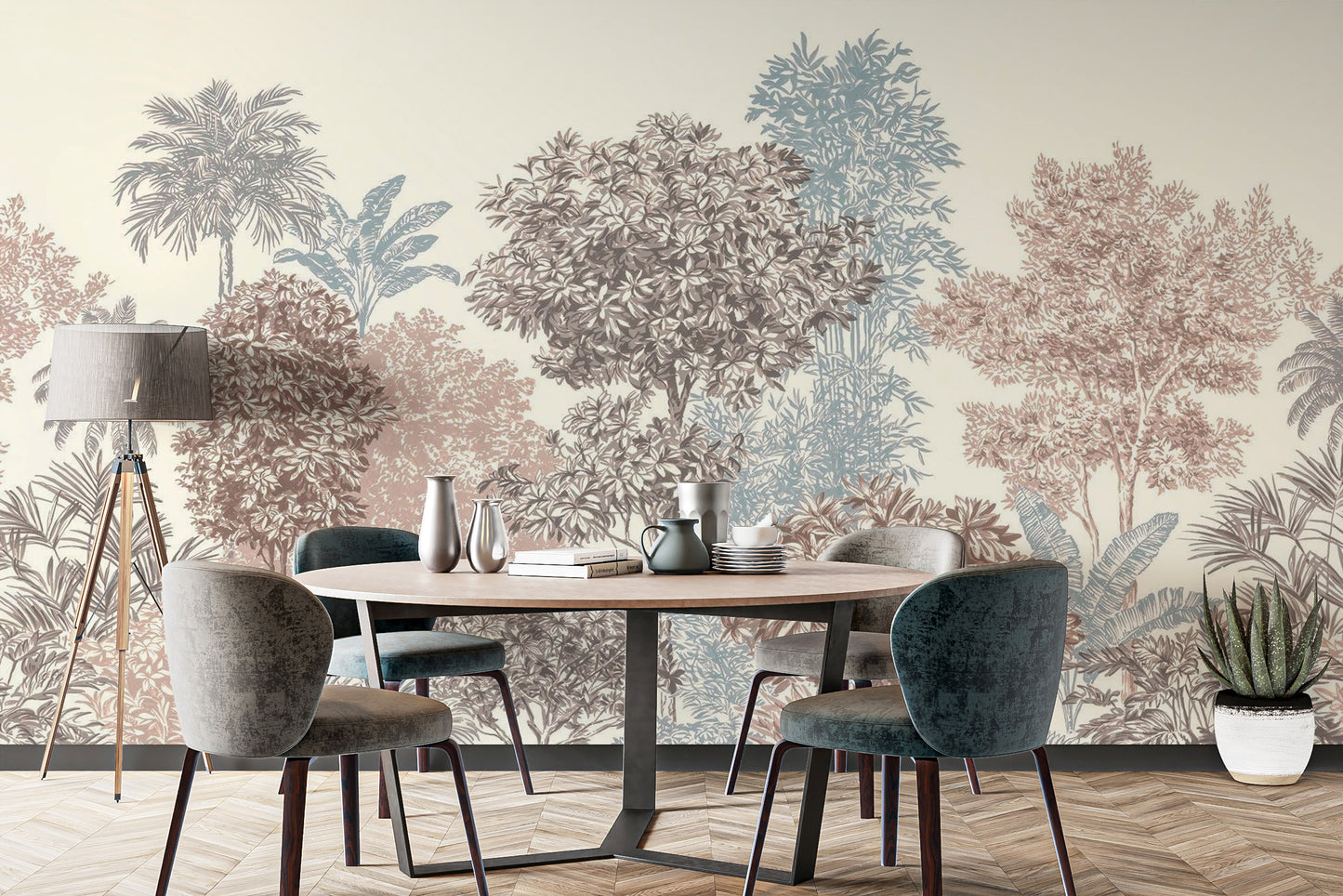 Vibrant Trees Wallpaper Mural for bright interiors