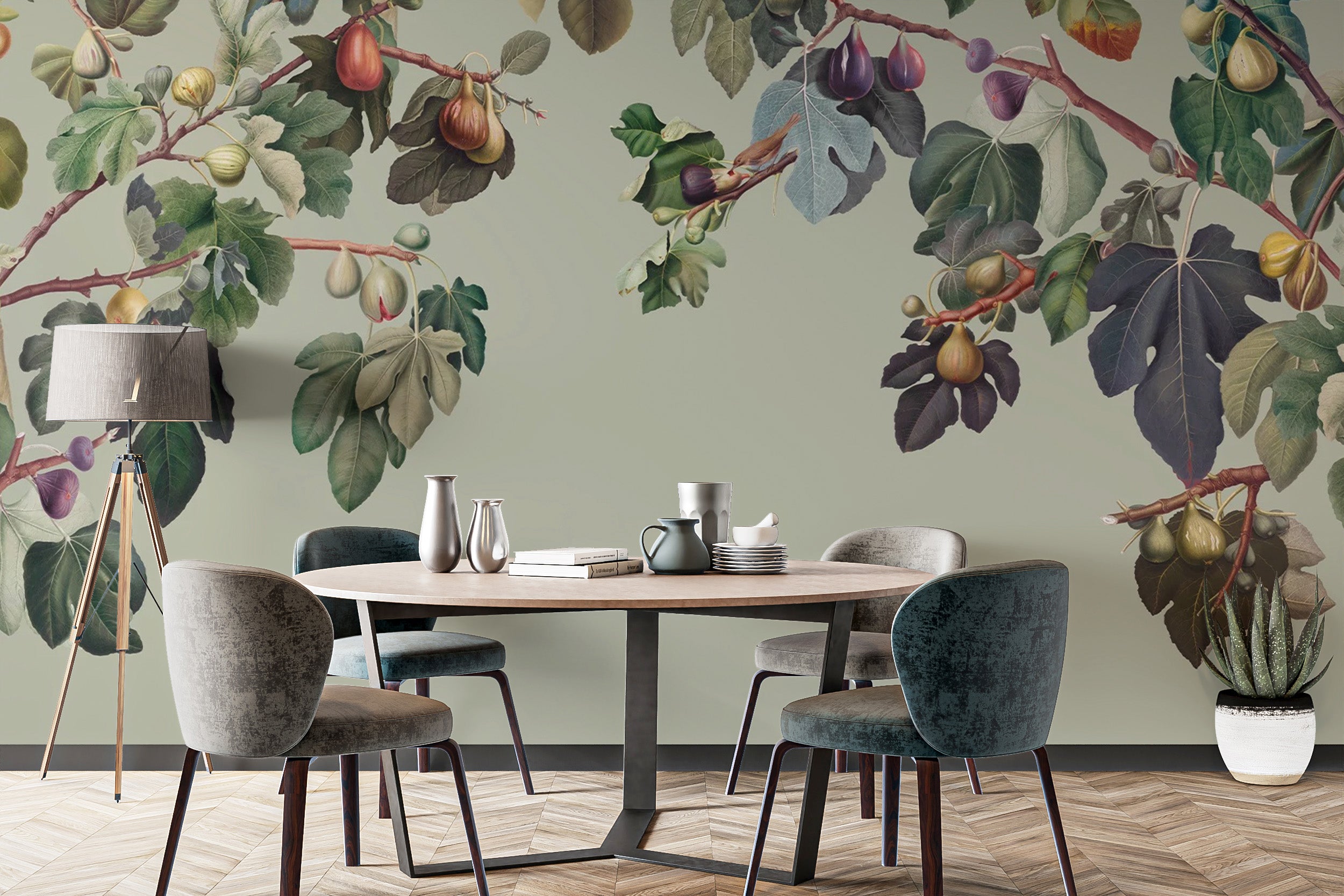 Botanical Fig Garden Wall Mural for botanical interiors
