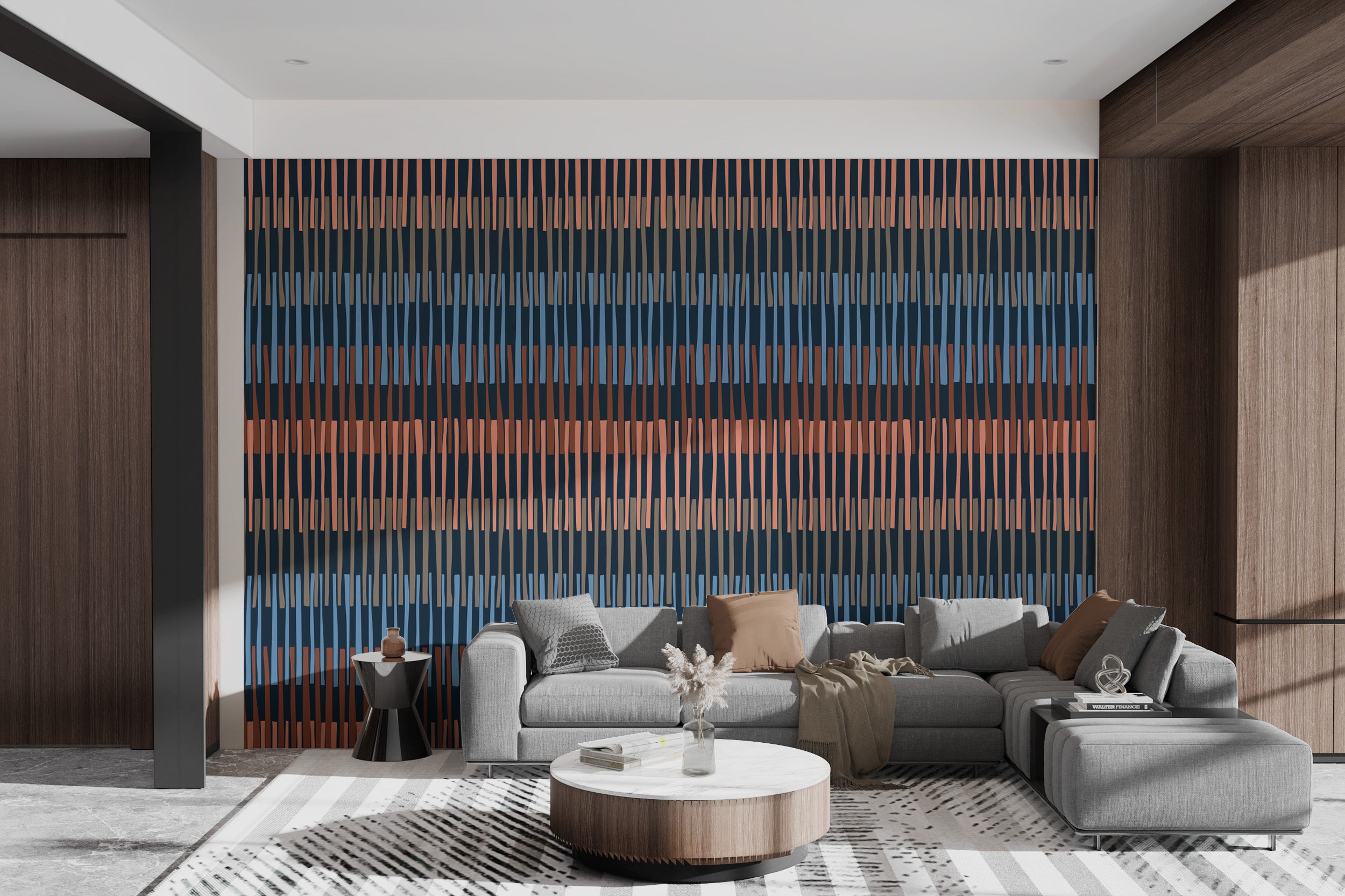 Sophisticated Symphony of Stripes Wall Mural
